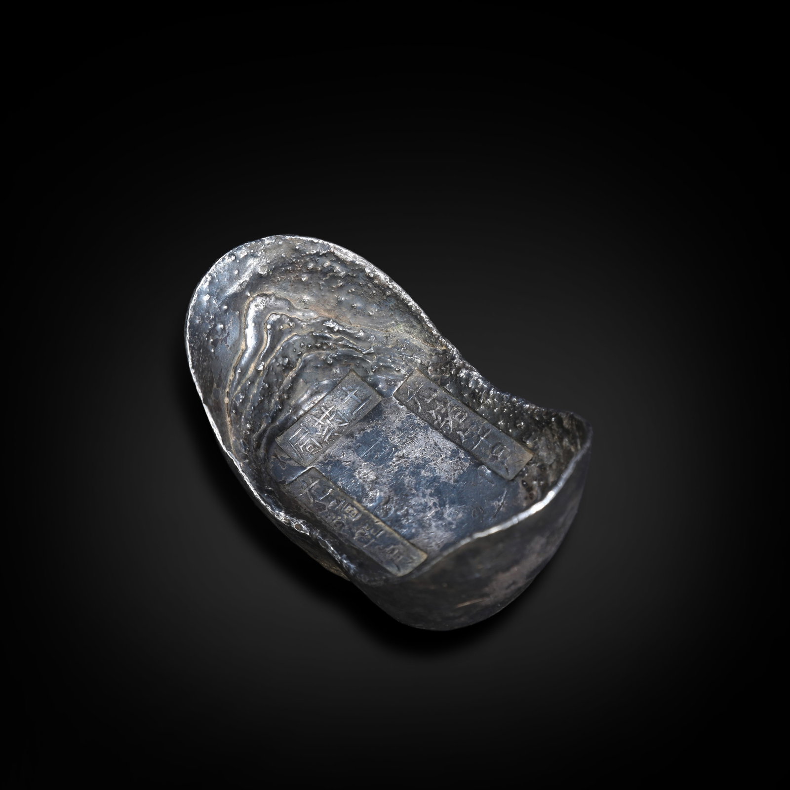 Qing Dynasty Guangxu Period,10-Tael Silver Ingot of Shandong Native Opium Bureau: Name Qing Dynasty Guangxu Period,10-Tael Silver Ingot of Shandong Native Opium Bureau Dimensions H:4.5cm W:6.8cm Wt:350.3g Description