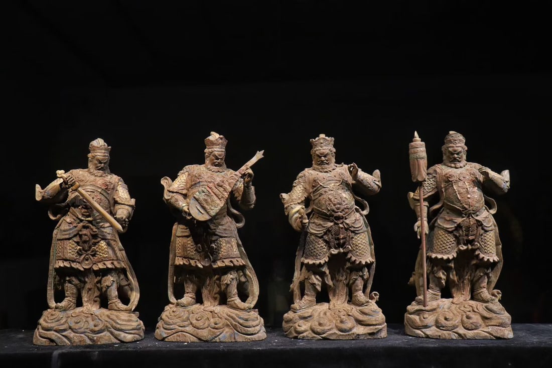 Ming Dynasty,Wood-carved Statues of the Four Heavenly Kings (1 of 9)