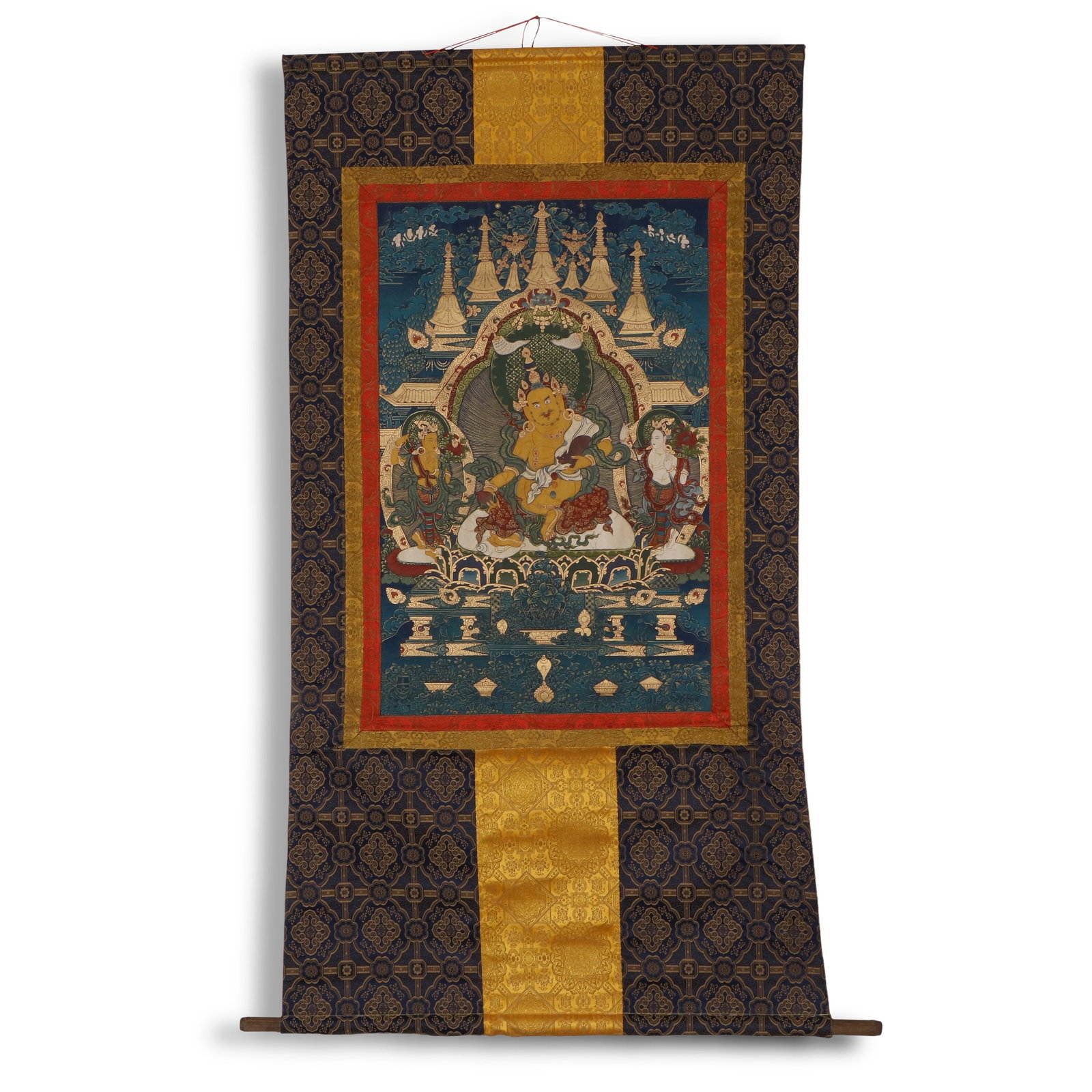 Qing Dynasty Thangka of Yellow Jambhala (1 of 7)