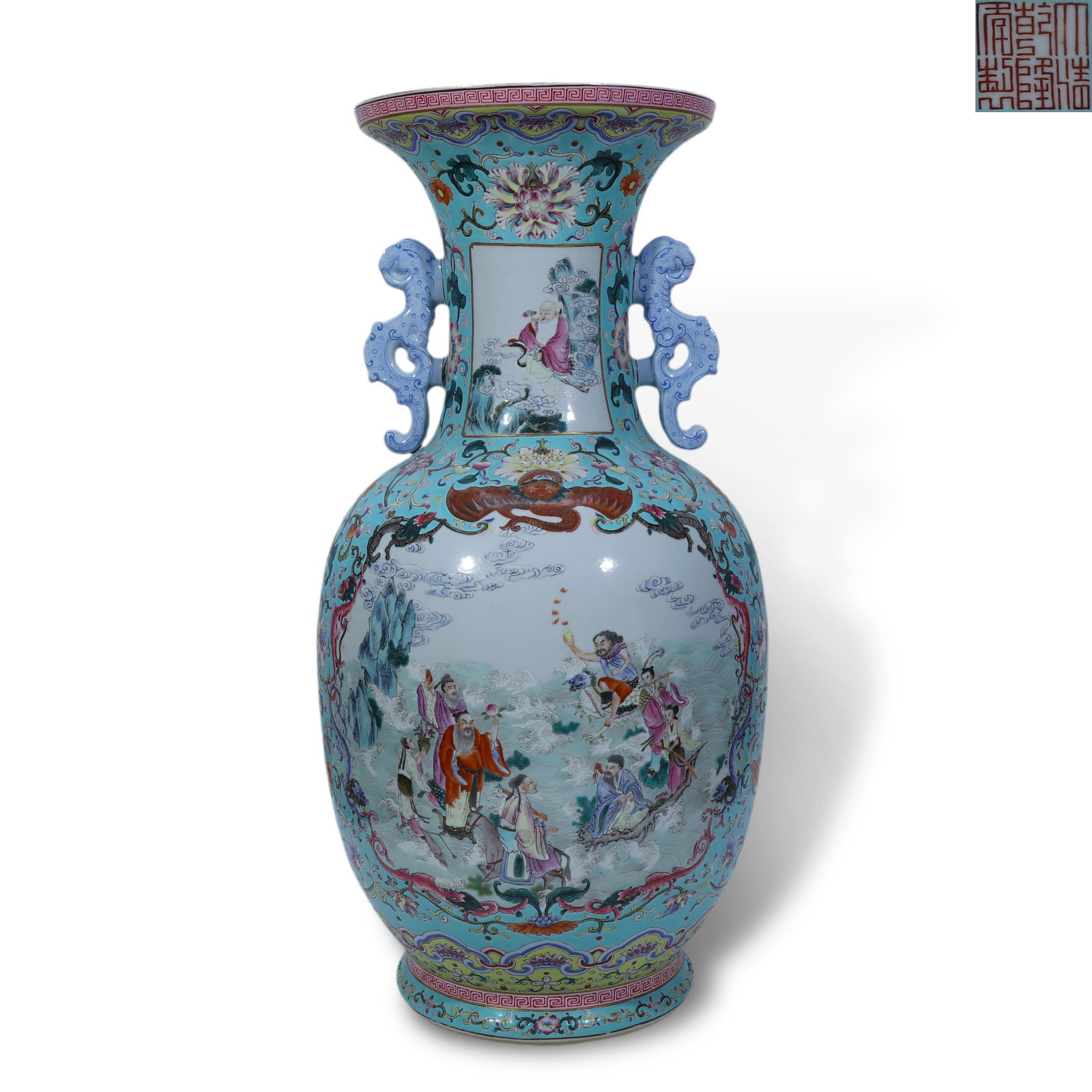Qing Qianlong period, Famille Rose Large Vase with Eight Immortals Celebrating Longevity (1 of 7)