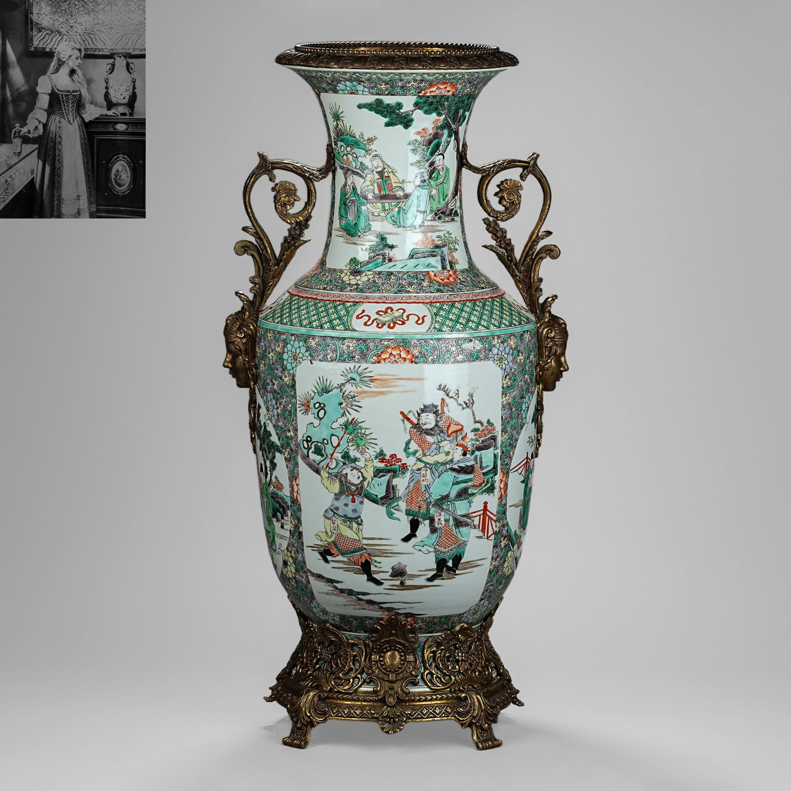 Qing Kangxi period, Wucai Large Vase with Water Margin Figures and Story Scenes: Name Qing Kangxi period, Wucai Large Vase with Water Margin Figures and Story Scenes Dimensions H:68cm Description