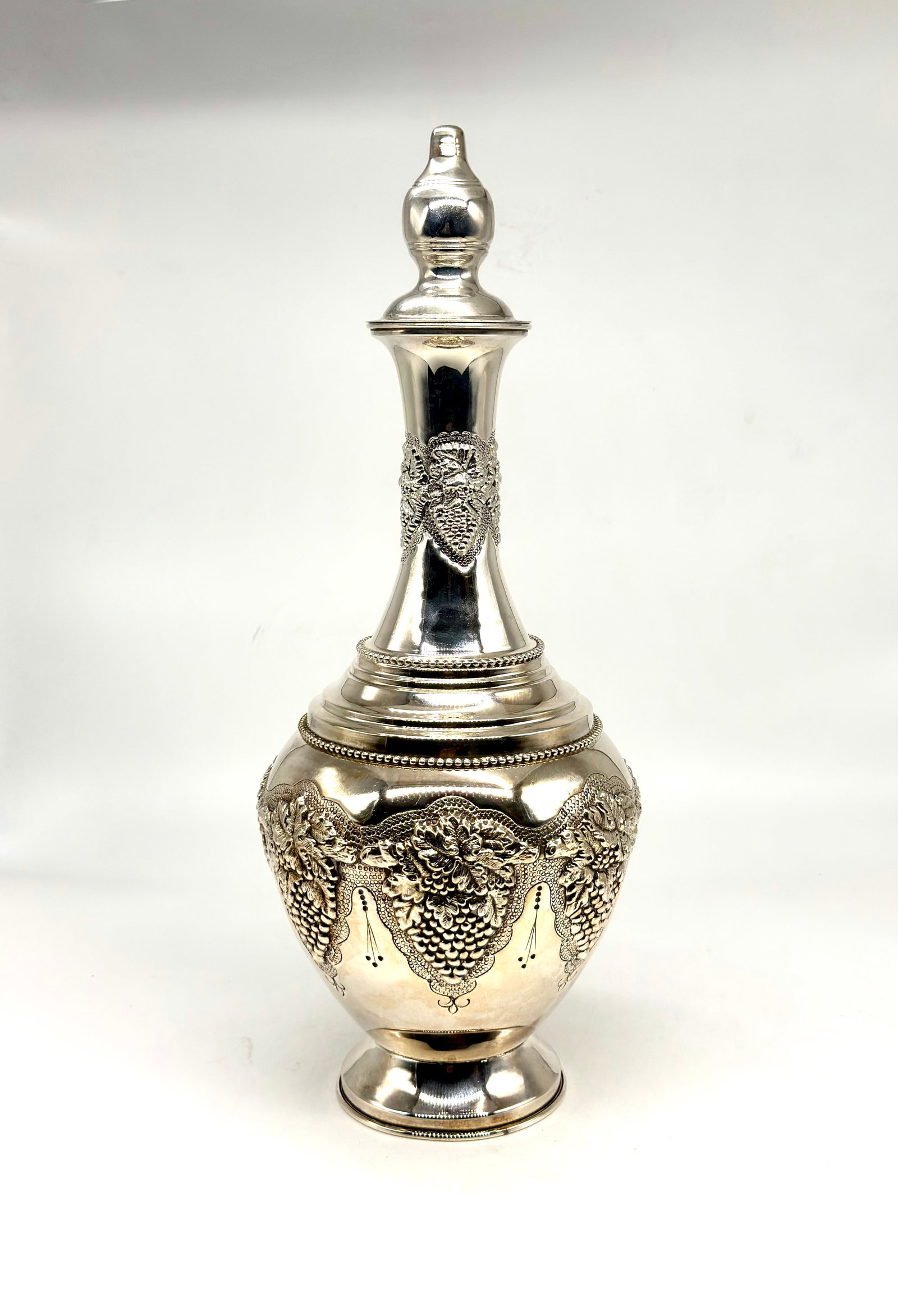 Early 20th Century European Hand-Chased Solid Silver Wine Ewer (1 of 10)