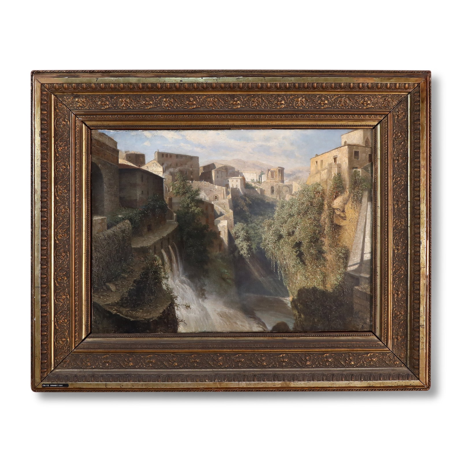 1891, Oil Painting by Fritz Brandt (1853-1905, Germany), View of Waterfall at Villa d'Este, Tivoli,: Name 1891, Oil Painting by Fritz Brandt (1853-1905, Germany), View of Waterfall at Villa d'Este, Tivoli, Rome, Italy Dimensions 105x84.5cm Description Category: Oil painting on canvas, prese