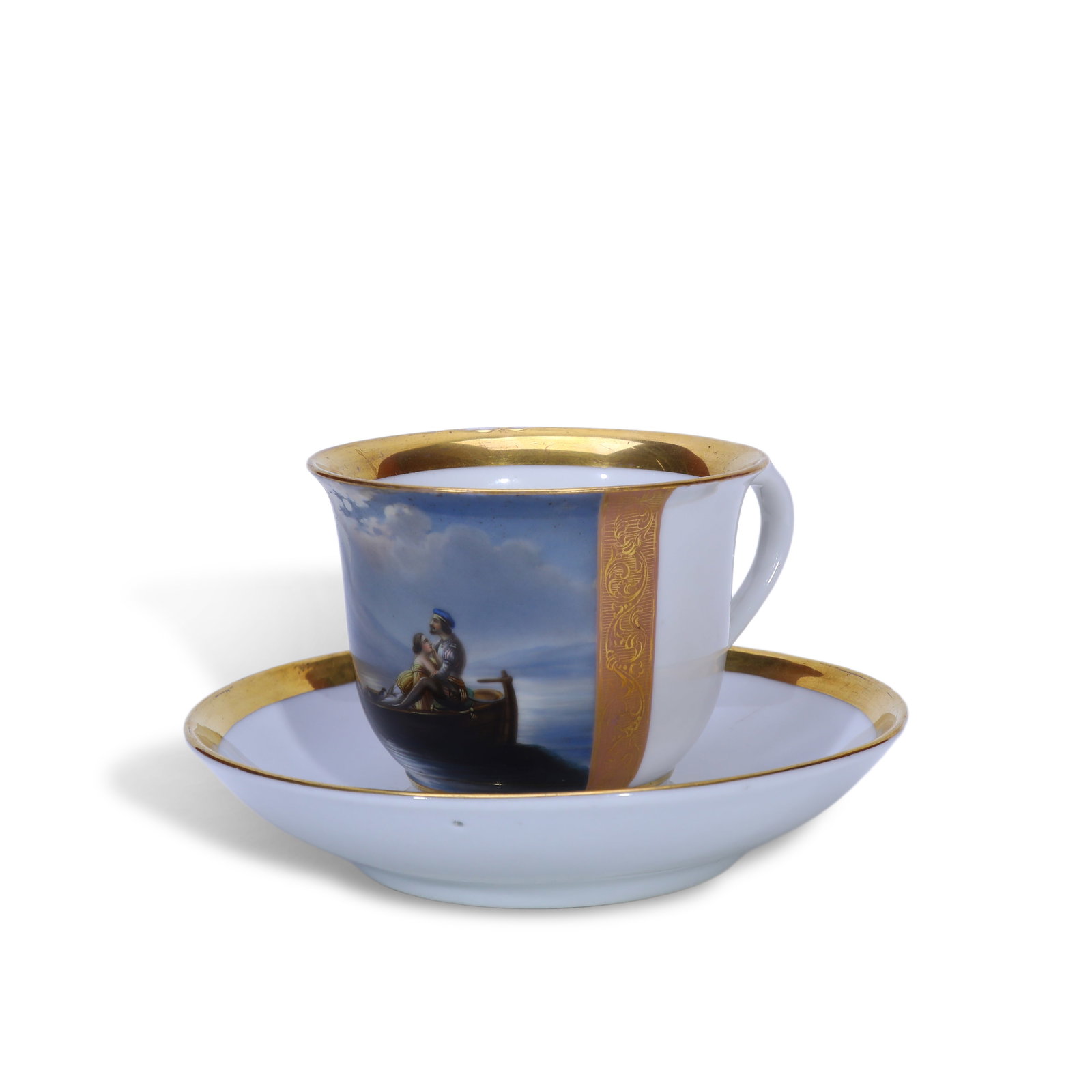 German Biedermeier Period (1815-1848), Coffee Cup with Baroque-Style Religious & Mythological Scenes (1 of 5)
