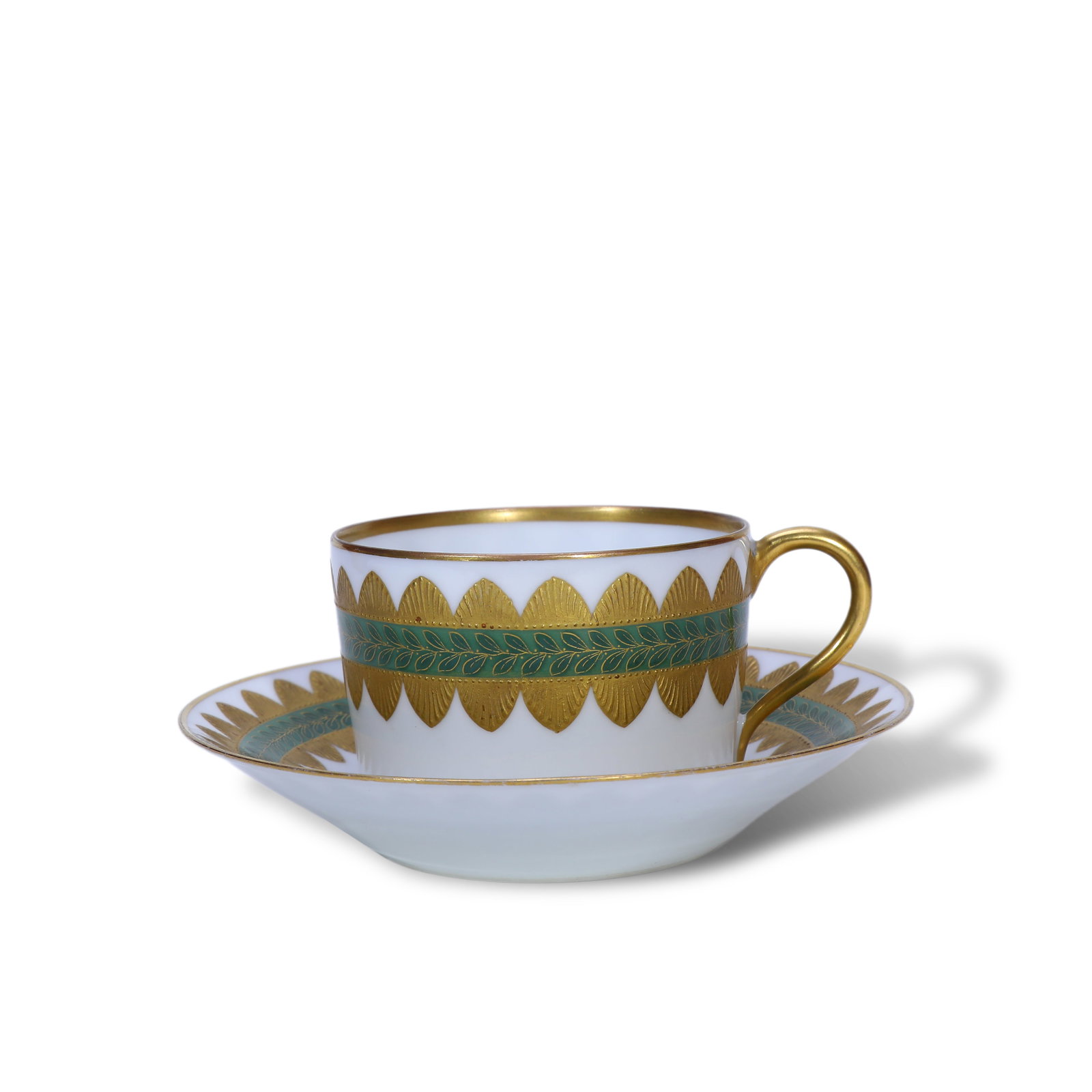 Early 20th Century, Sevres (France) Royal Porcelain Cup and Saucer in Napoleonic Empire Style: Name Early 20th Century, Sevres (France) Royal Porcelain Cup and Saucer in Napoleonic Empire Style Dimensions D:8cm H:5.4cm/D:14.2cm Description Period: Early 20th CenturyStyle: Napoleon Emp