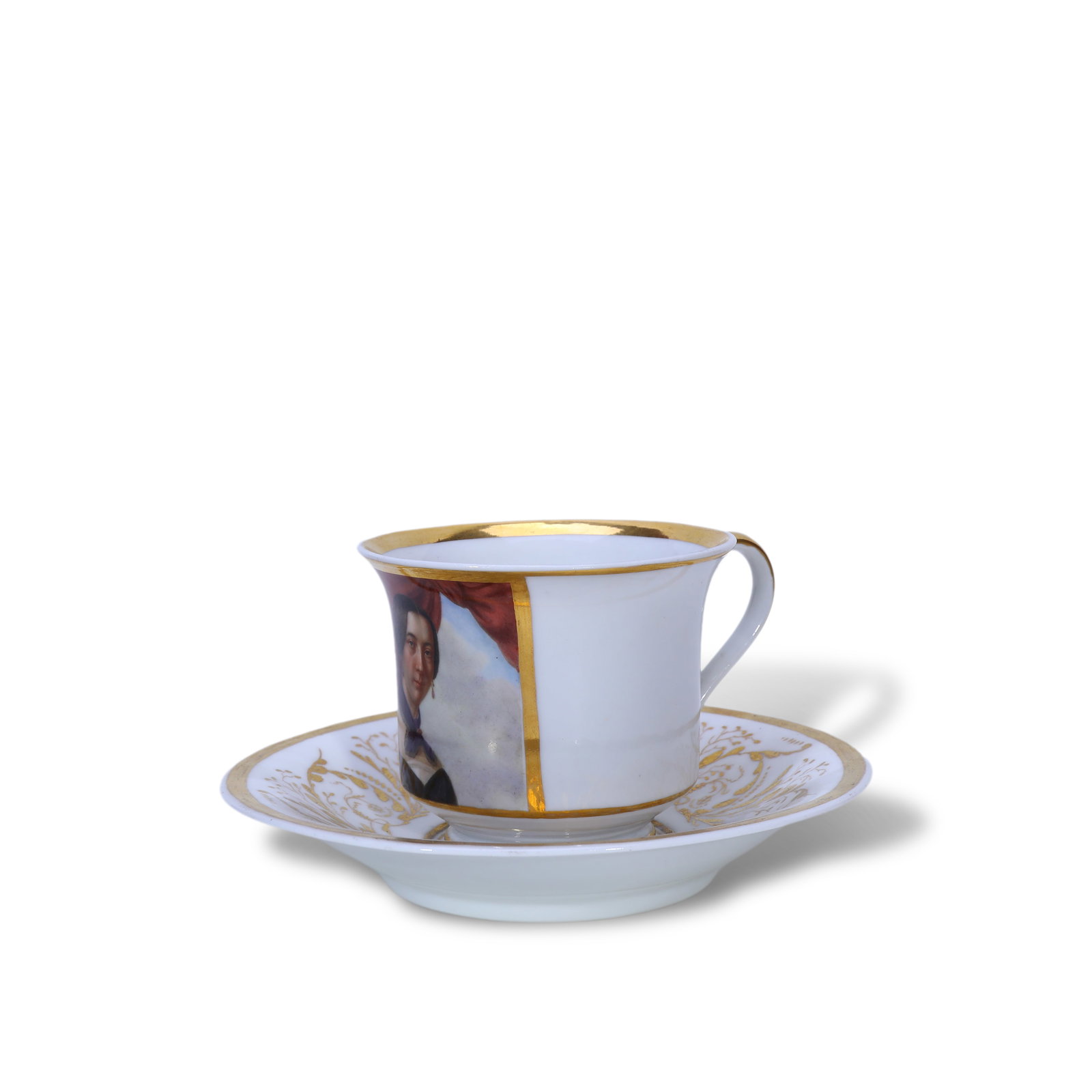 Early 20th Century, KPM Berlin Royal Porcelain Factory Hand-Painted Coffee Cup with Prussian Noble (1 of 5)