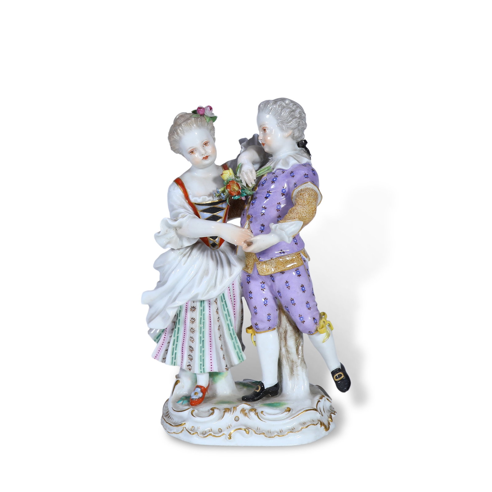 Late 19th Century Meissen Porcelain Figurine of Dancing Noble Figures: Name Late 19th Century Meissen Porcelain Figurine of Dancing Noble Figures Dimensions H:15cm Description Period: Late 19th CenturyStyle: Rococo StyleMaterial: Porcelain, 24K Gilt GoldOrigin: