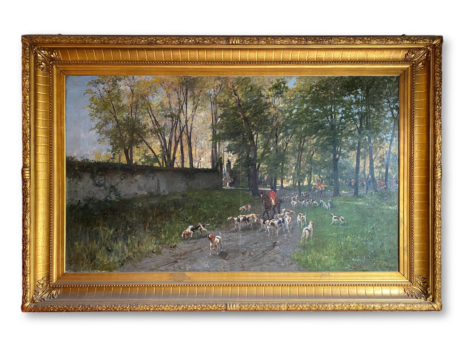 Late 19th Century Oil Painting of Fox Hunting by P. Sala (1 of 8)