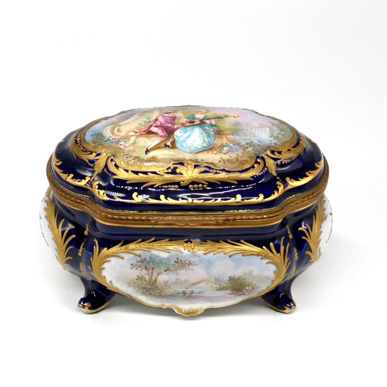 French Sevres Fine Porcelain Hand-Painted Jewelry Box (1 of 10)