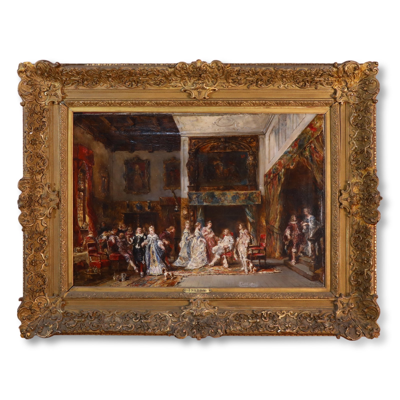 1875 Oil Painting The Duke's Ball by Eugene Isabey (France, 1803-1886) (1 of 8)