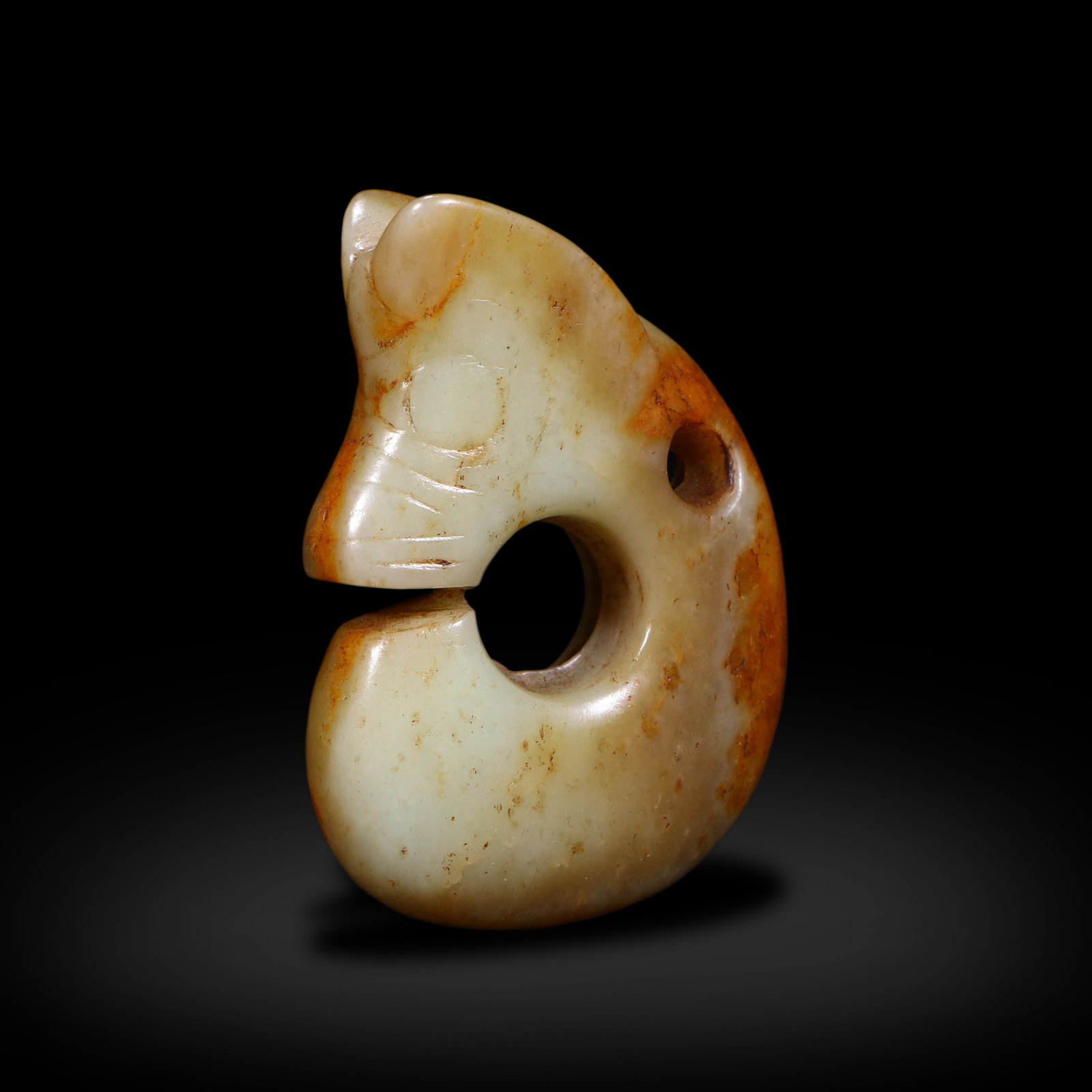 Hongshan Culture Jade Dragon Pig: Name Hongshan Culture Jade Dragon Pig Dimensions H:6.2cm W:4.3cm Description