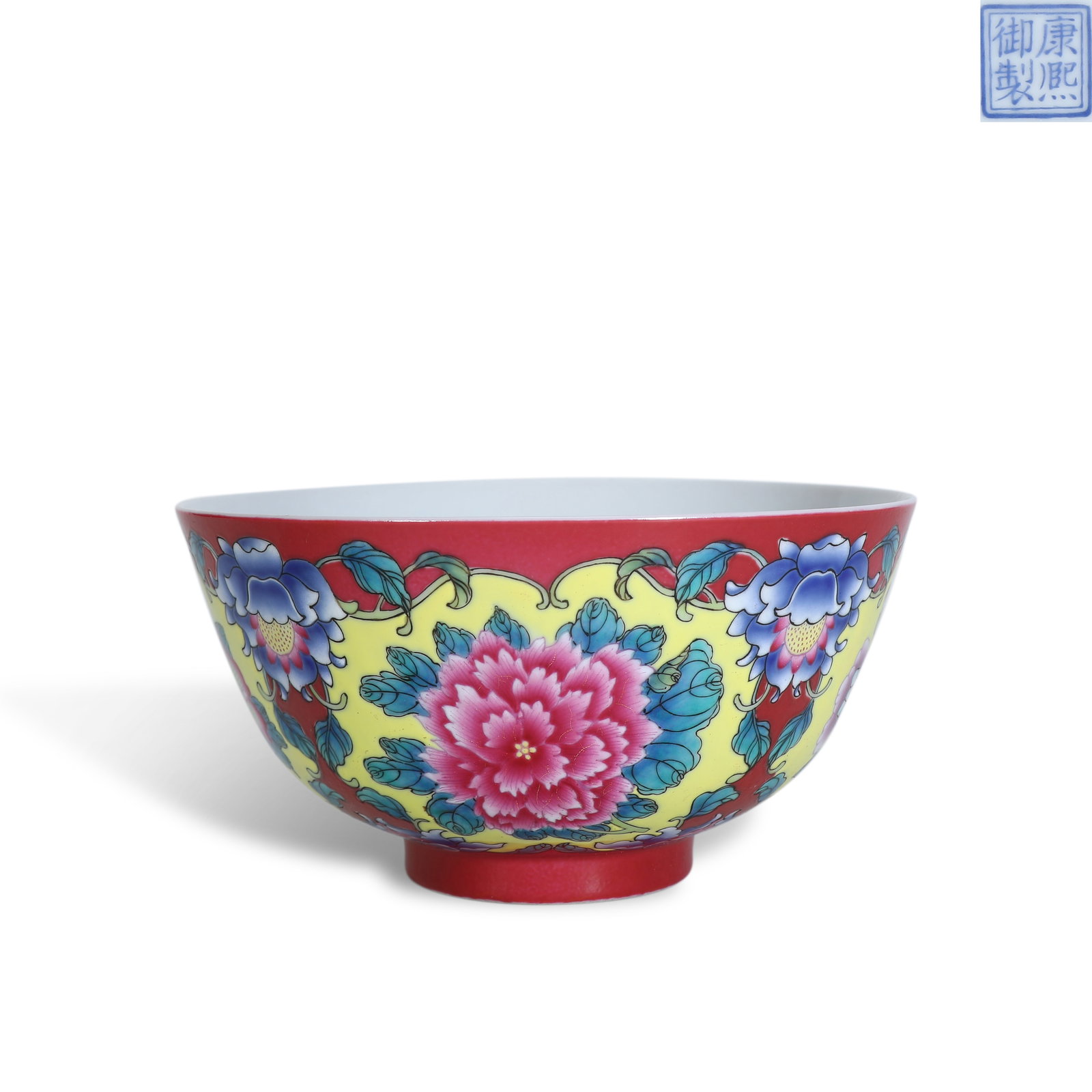 Qing Kangxi period, Famille Rose Bowl with Floral Panels on Purple Rouge Ground: Name Qing Kangxi period, Famille Rose Bowl with Floral Panels on Purple Rouge Ground Dimensions H:7.8cm D:14.8cm Description