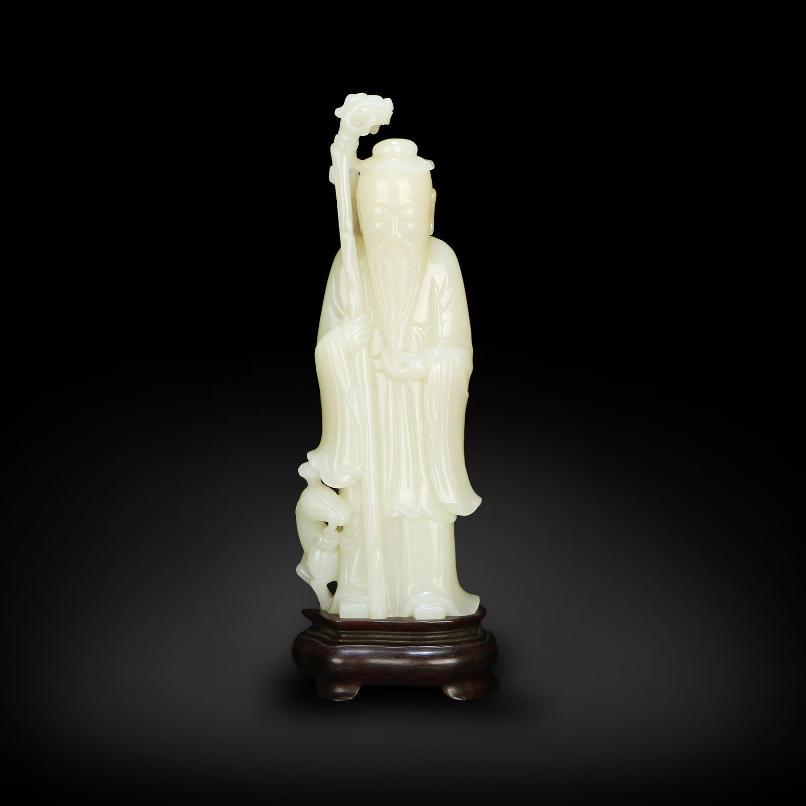 Qing Dynasty Hetian white jade ornament of a scholar (1 of 4)
