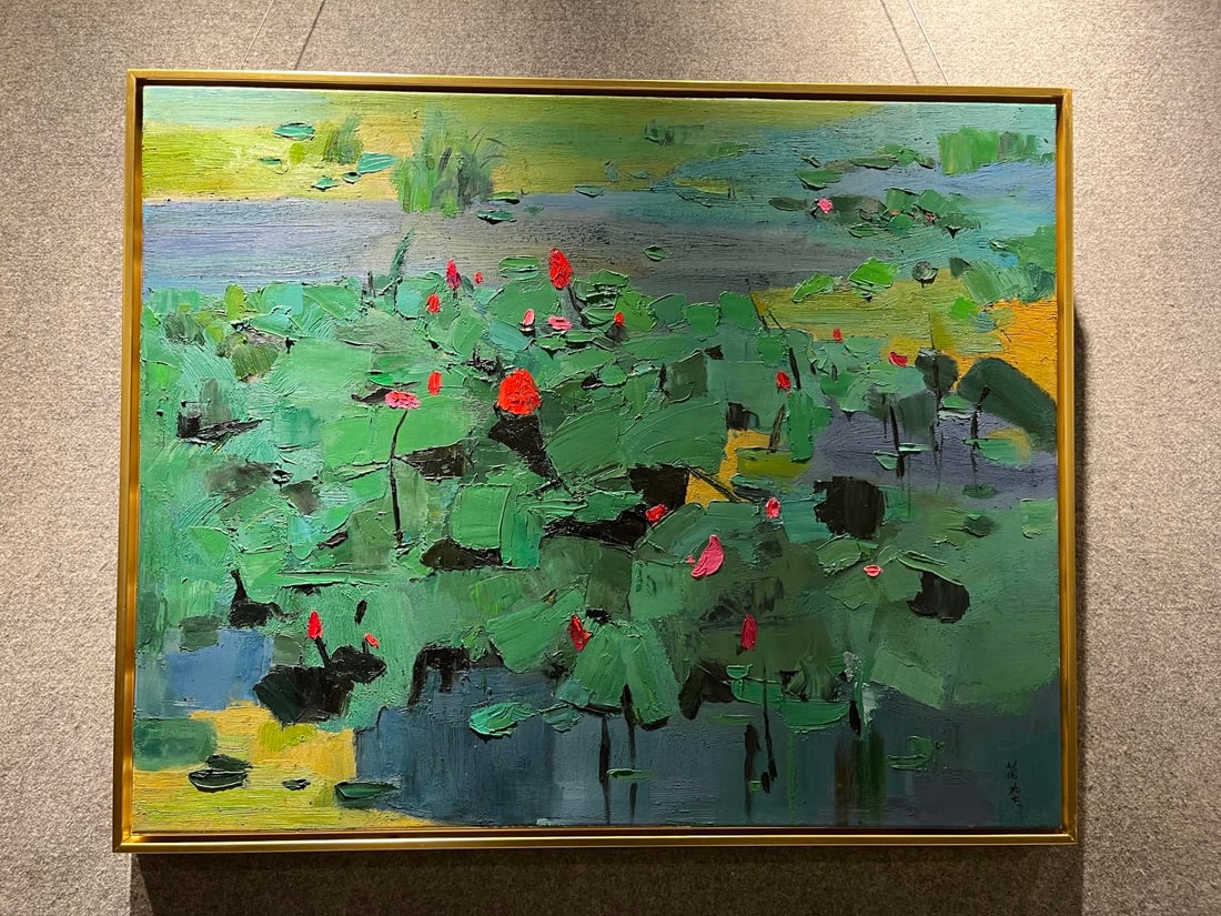 Wu Guanzhong, Oil Painting of Landscape: Name Wu Guanzhong, Oil Painting of Landscape Dimensions 70x85cm Description
