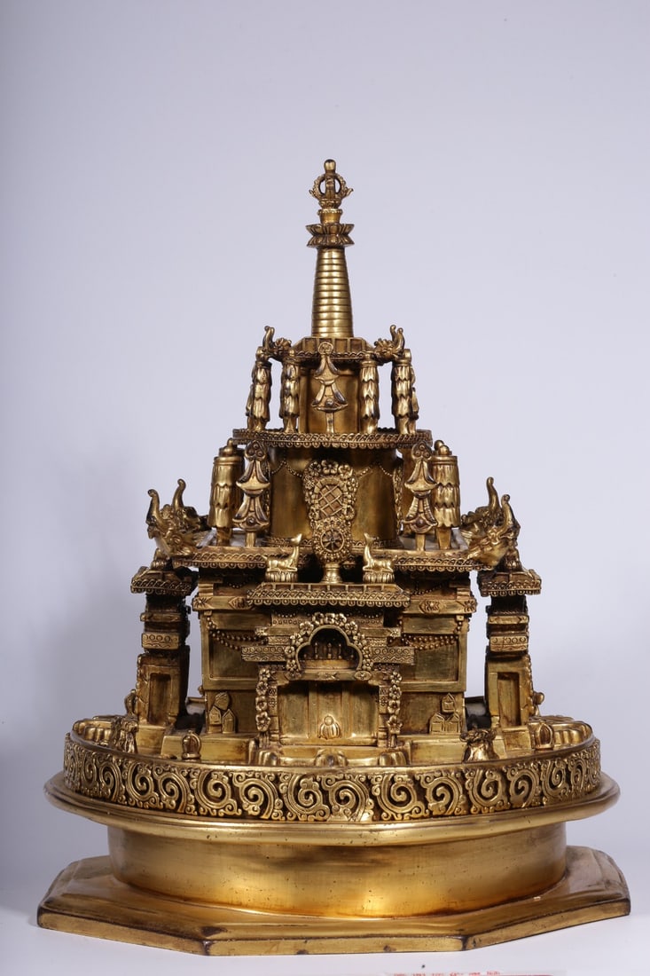 Qing Dynasty, Gilt Bronze Mandala (1 of 10)