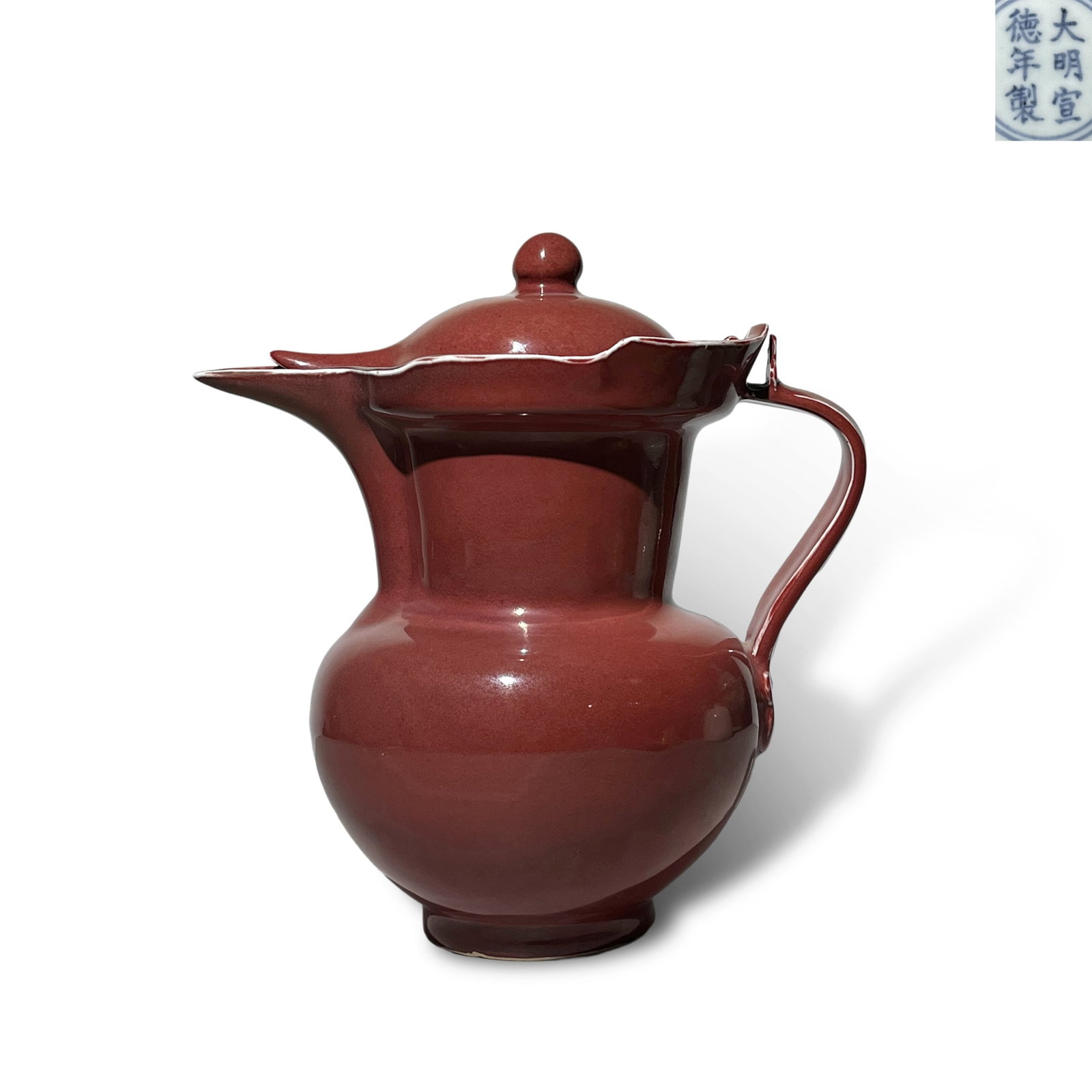 Ming Xuande period, Red Glazed Monk's Cap Ewer: Name Ming Xuande period, Red Glazed Monk's Cap Ewer Dimensions H:24cm Description