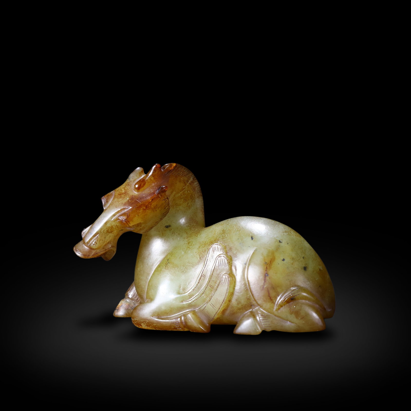 Han Dynasty, Jade Horse: Name Han Dynasty, Jade Horse Dimensions H:4.6cm W:7cm Description