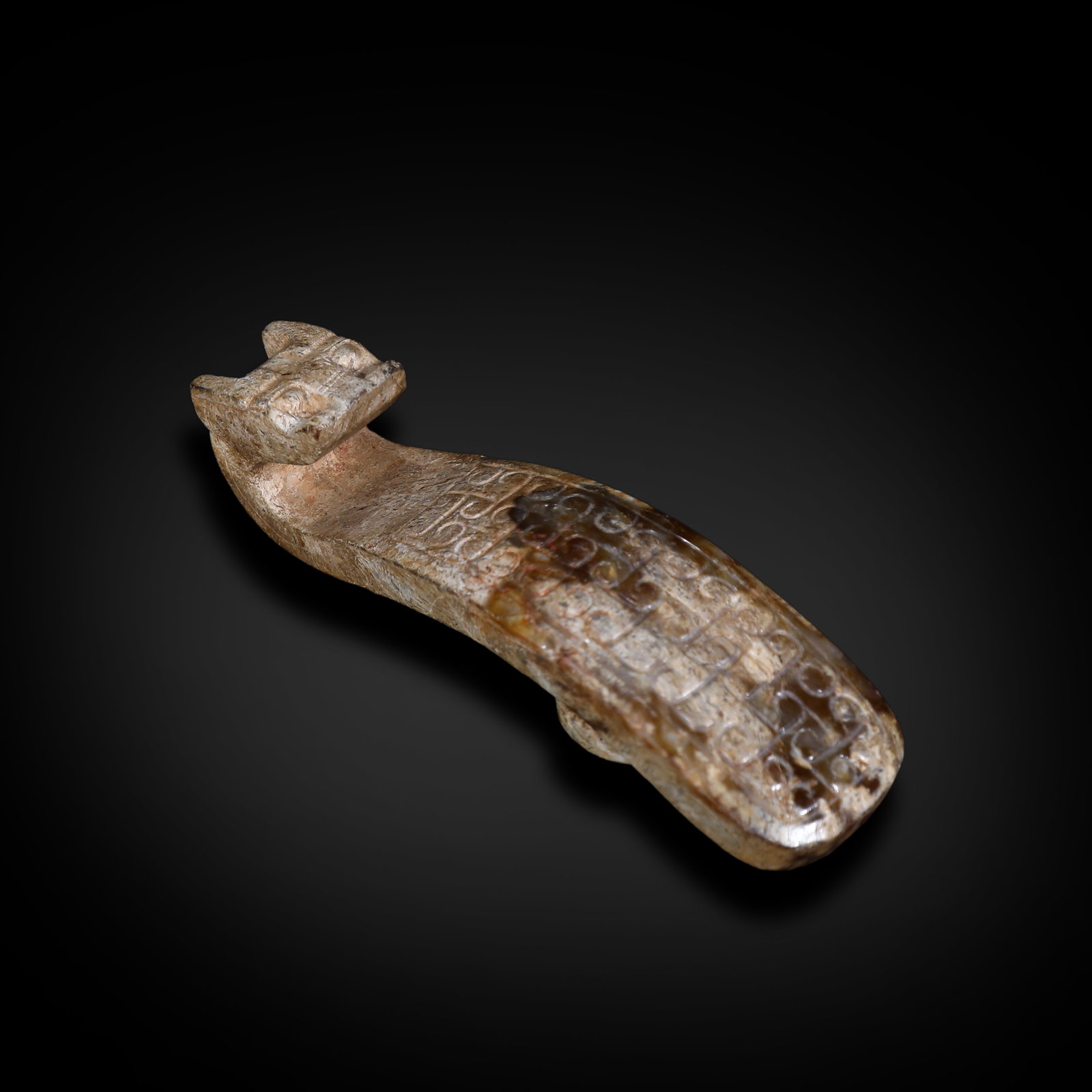 Warring States Period, Jade Belt Hook with Dragon Head (1 of 4)