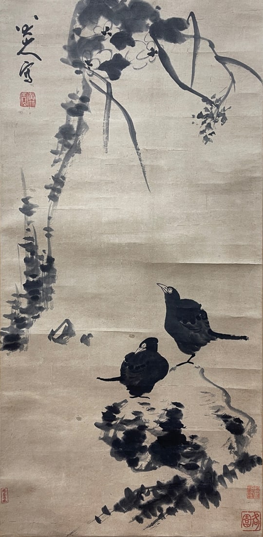 Bada Shanren, Flowers and Birds, Hanging Scroll (1 of 7)