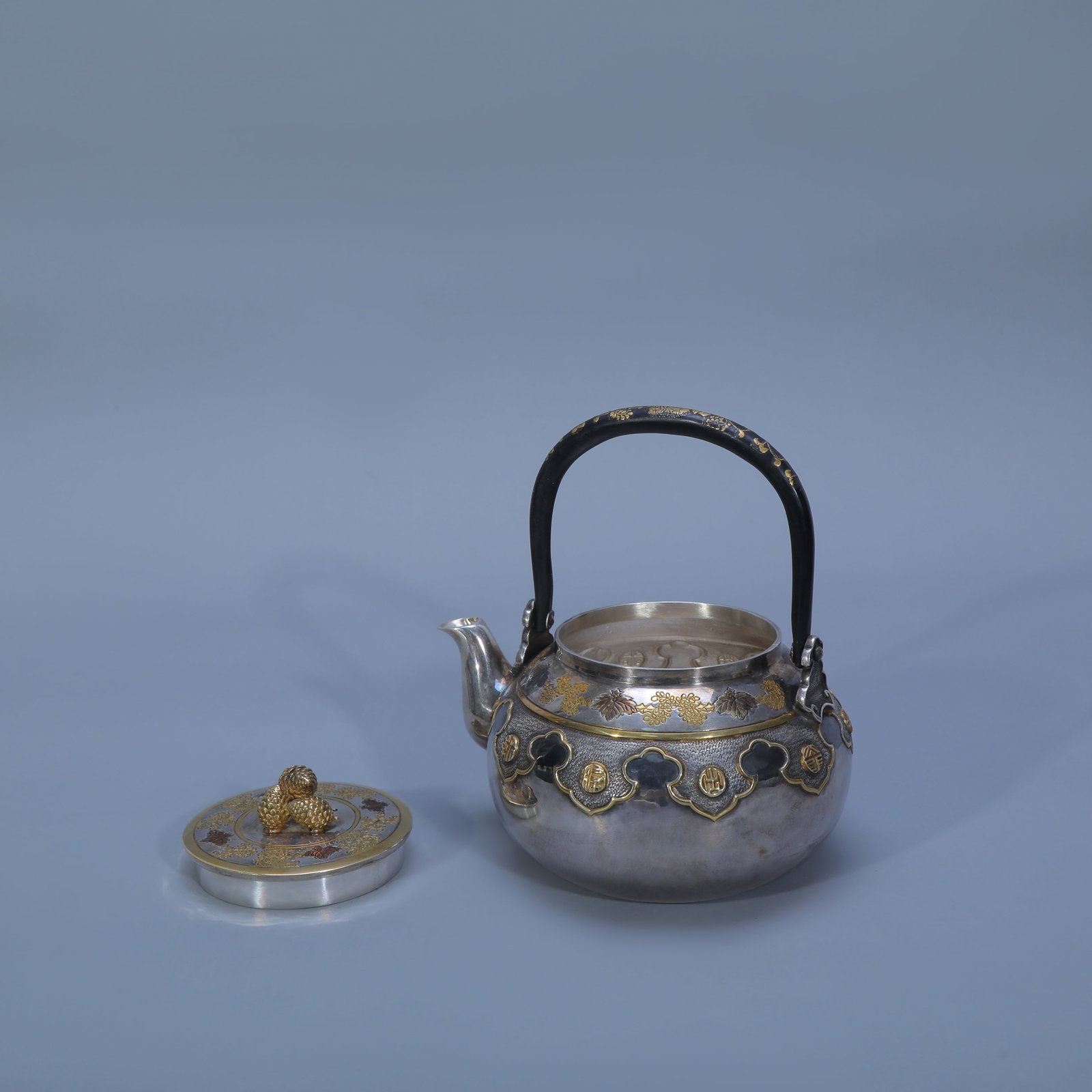 Gilt Silver Teapot with Floral Pattern - 2