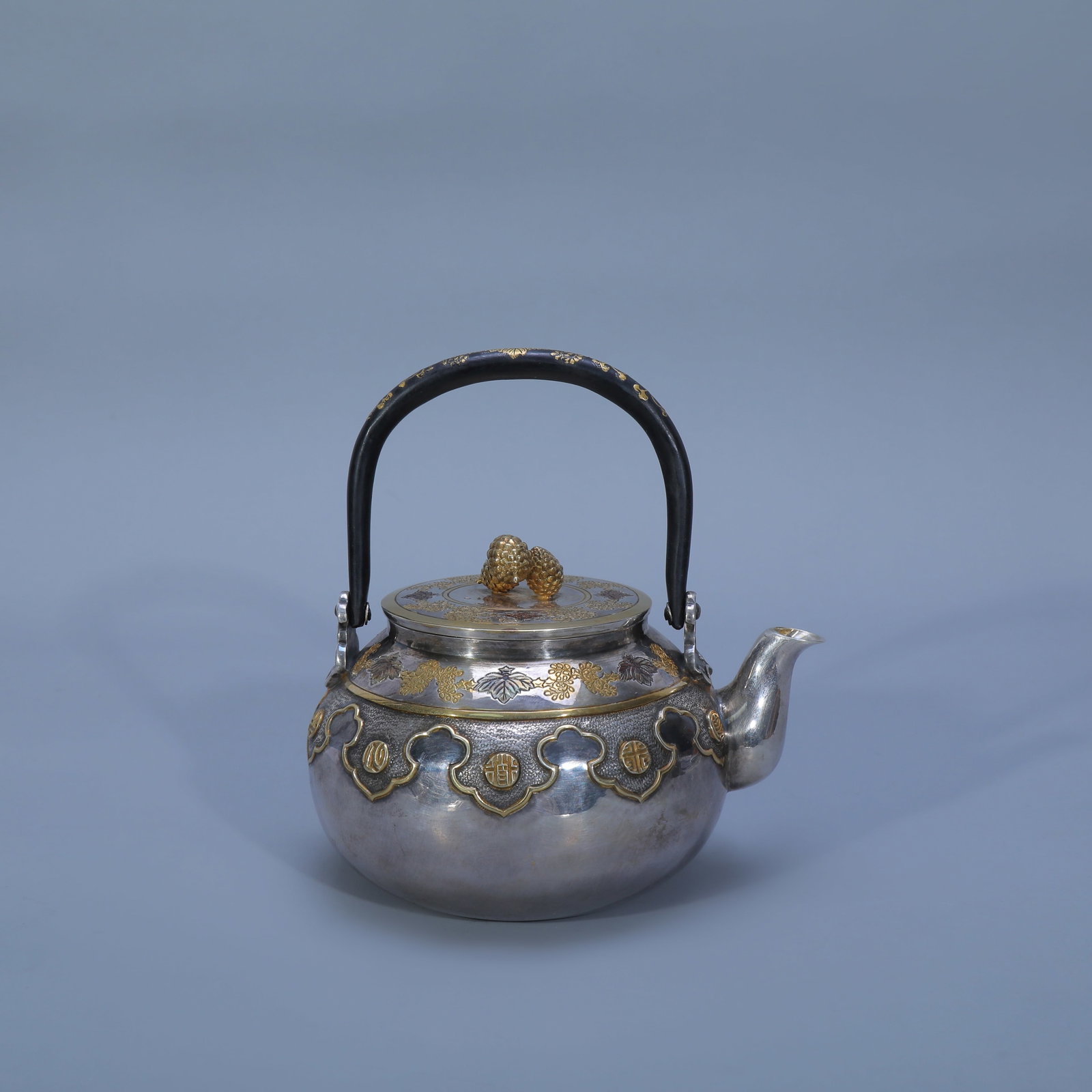 Gilt Silver Teapot with Floral Pattern - 3