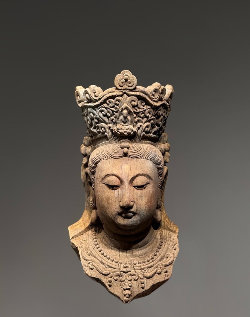 Song Dynasty, Wood Carved Buddha Head: Name Song Dynasty, Wood Carved Buddha Head Dimensions H:36cm W:17cm Description