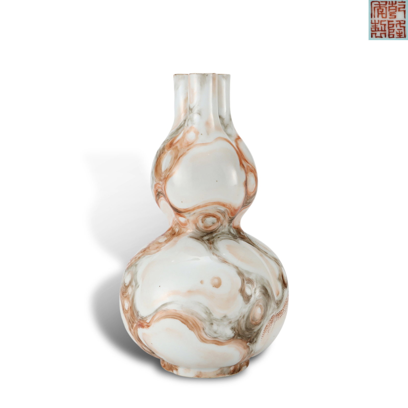 Qing Dynasty Qianlong Period,Imitation Stone-Glaze Three-Hole Gourd Vase (1 of 6)