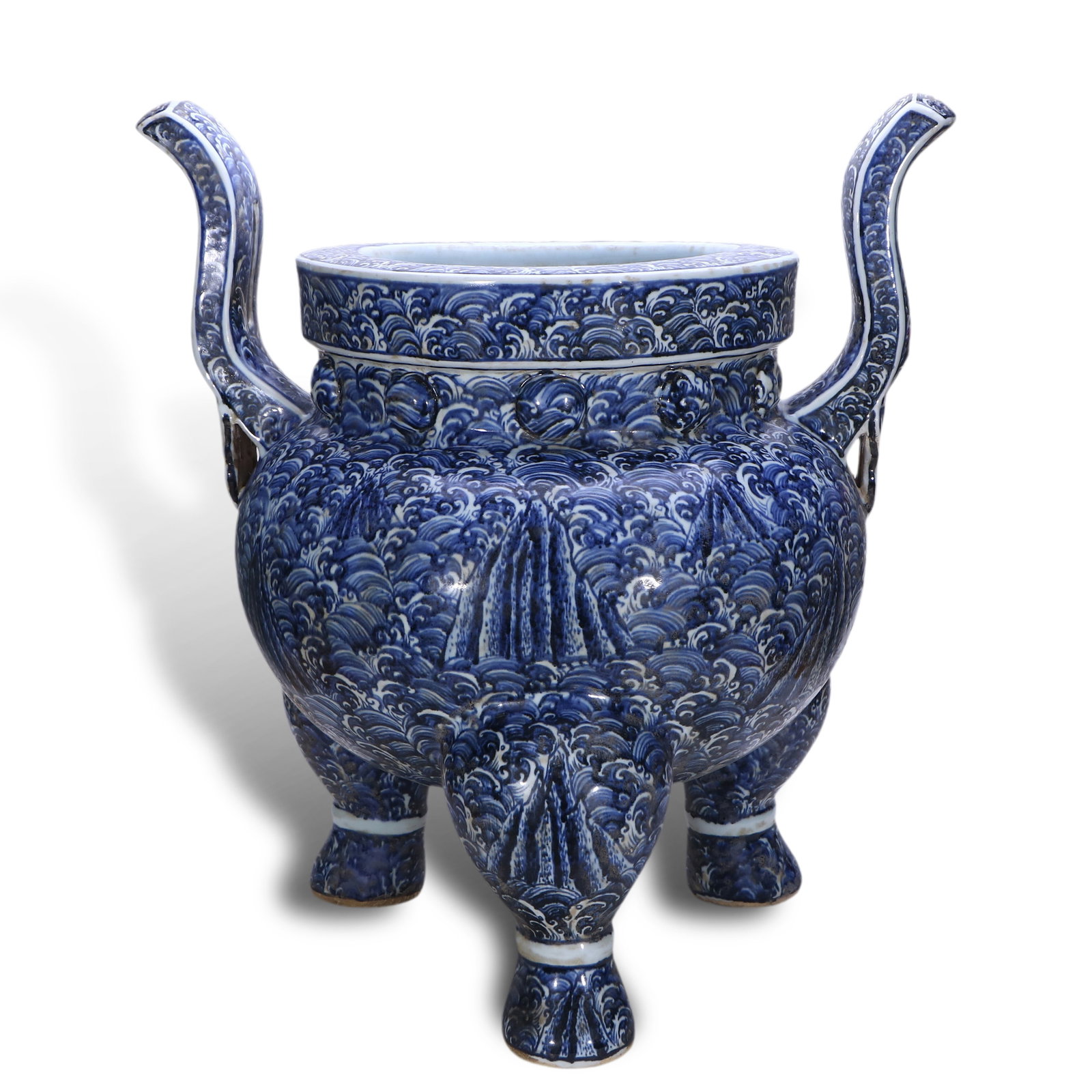 Ming Dynasty Yongle Period, Censer with Waves and Mountain Motifs (1 of 7)