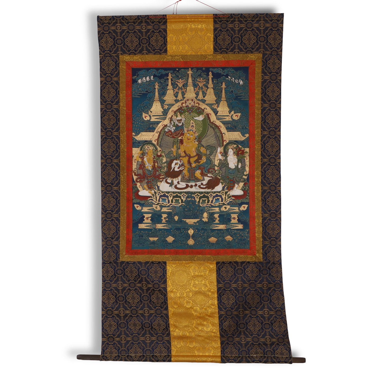 Qing Dynasty Thangka of Vaisravana: Name Qing Dynasty Thangka of Vaisravana Dimensions 89x58cm Description