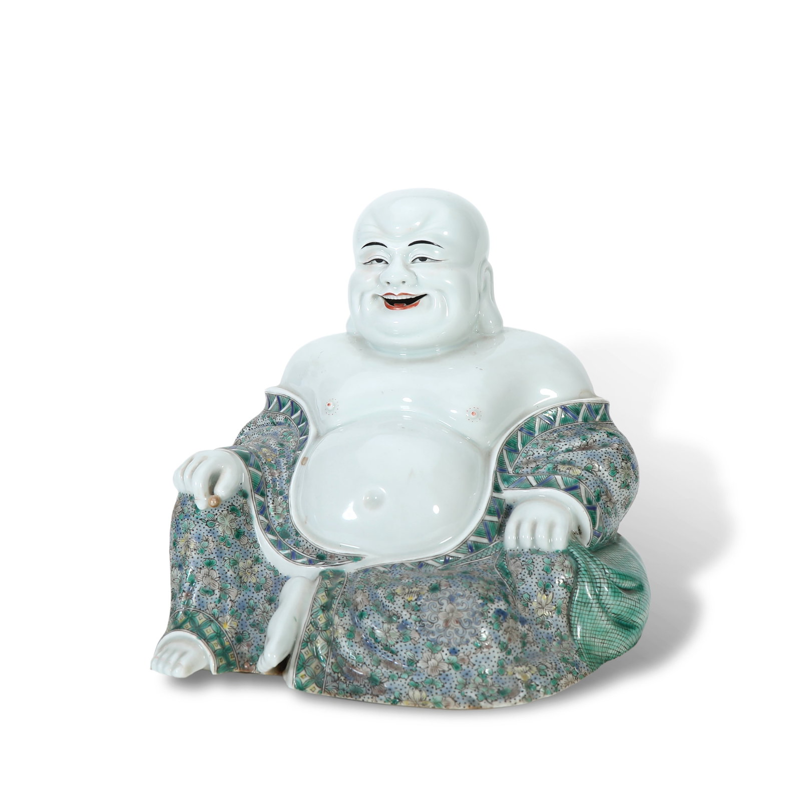 Qing Dynasty, Sancai Statue of Maitreya Buddha: Name Qing Dynasty, Sancai Statue of Maitreya Buddha Dimensions H:19cm W:20.5cm Description