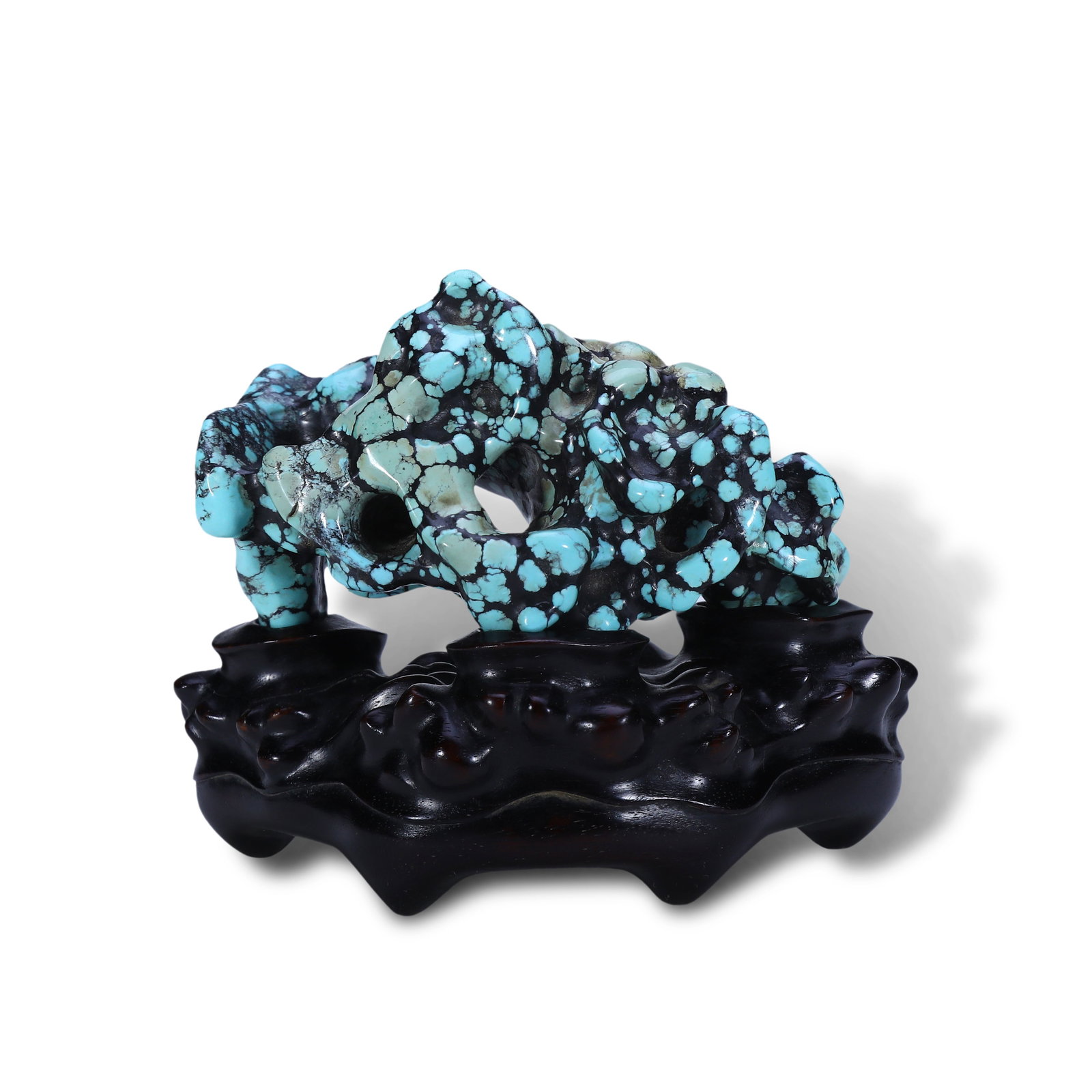 Qing Dynasty, Free-form Turquoise Mountain Ornament: Name Qing Dynasty, Free-form Turquoise Mountain Ornament Dimensions H:9.5cm W:10cm Description