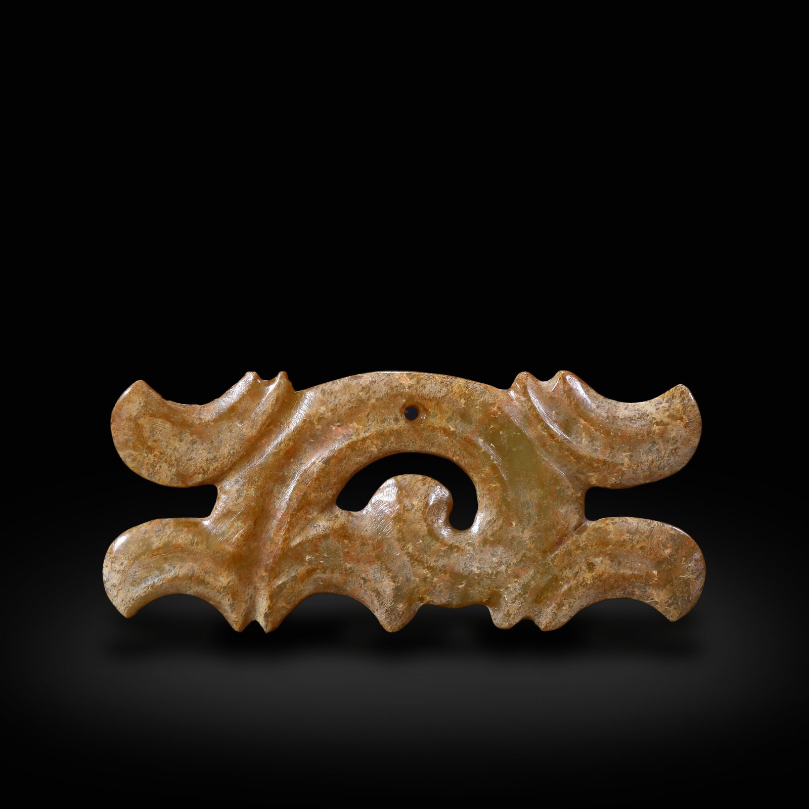 Hongshan Culture, Jade Hook-Cloud Pendant (1 of 4)