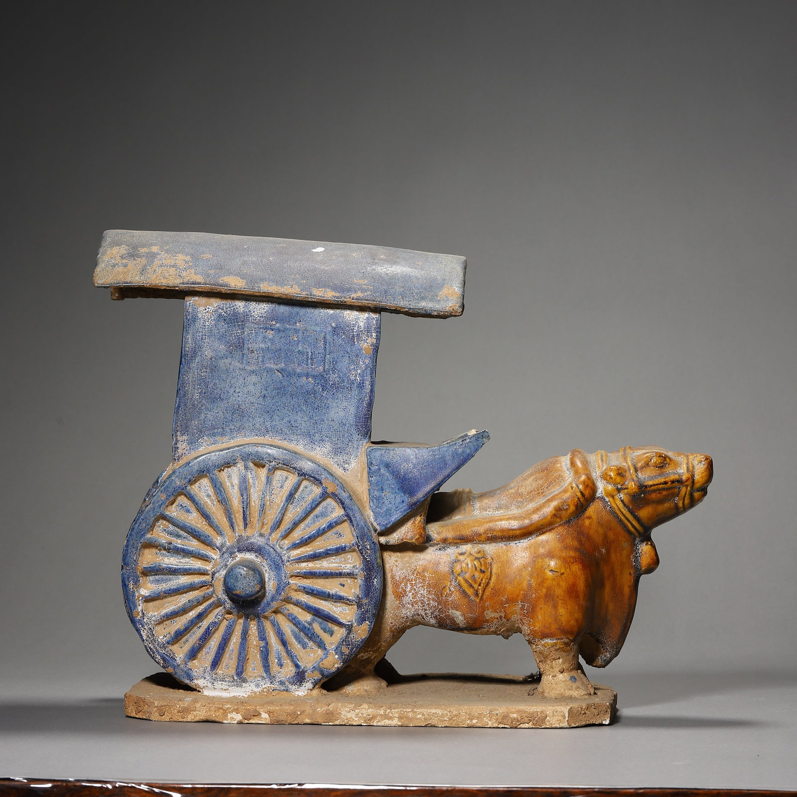 Tang Dynasty, Sancai Pottery Ox Cart (1 of 6)