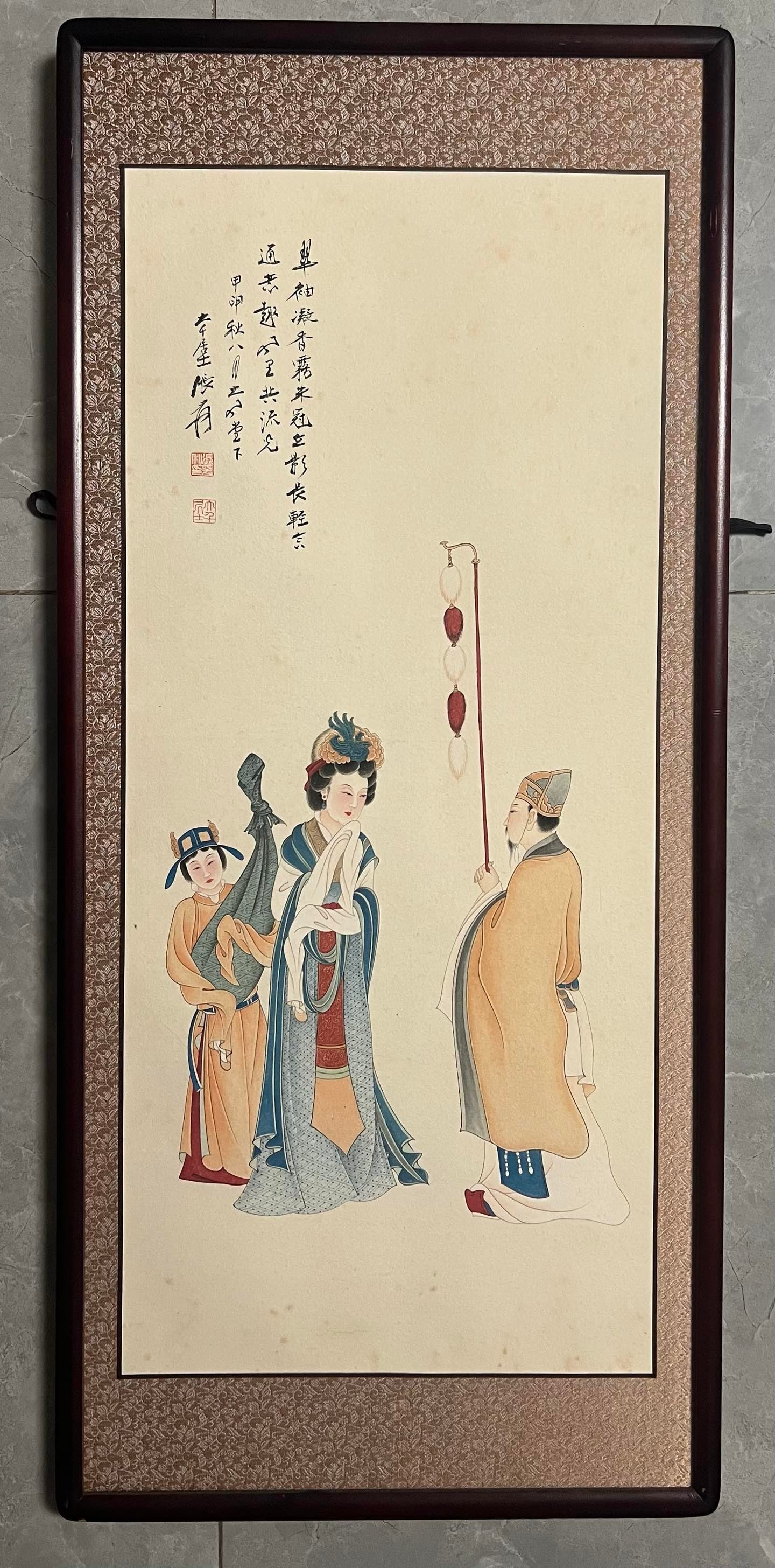 Zhang Daqian Figure Painting Framed: Name Zhang Daqian Figure Painting Framed Dimensions 76c34cm Description