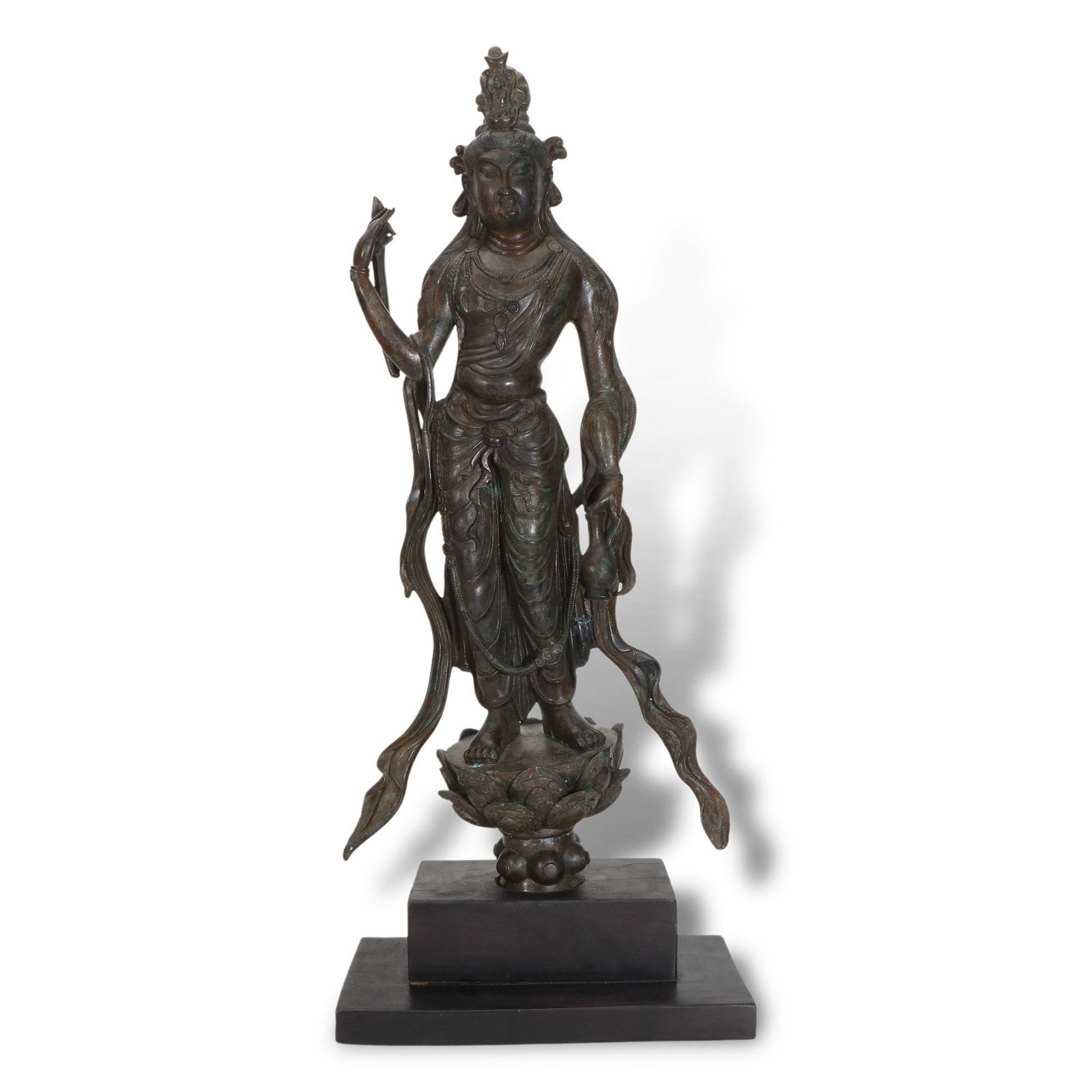 Tang Dynasty Bronze Standing Avalokite?vara Statue: Name Tang Dynasty Bronze Standing Avalokite?vara Statue Dimensions H:56cm W:23cm Description