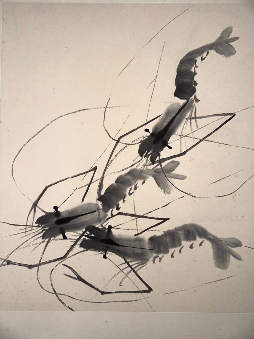 Qi Baishi Shrimp Vertical Scroll - 13