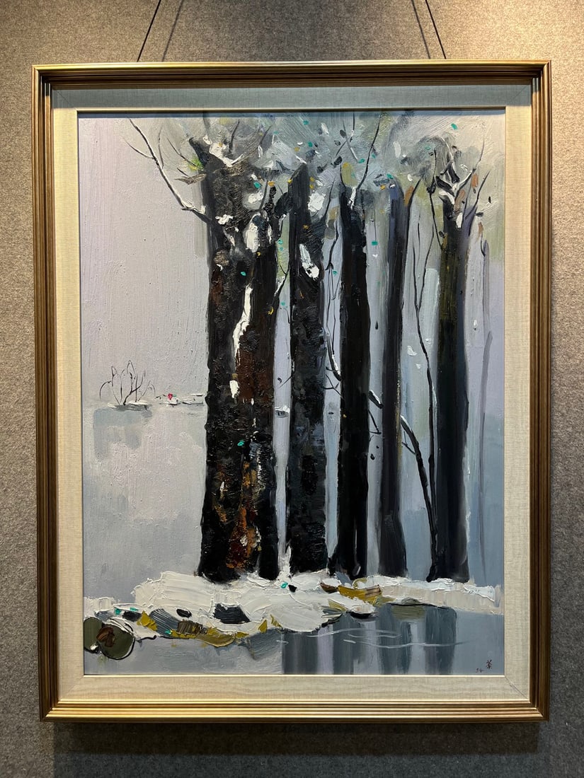 Wu Guanzhong Landscape Oil Painting: Name Wu Guanzhong Landscape Oil Painting Dimensions 60x80cm Description
