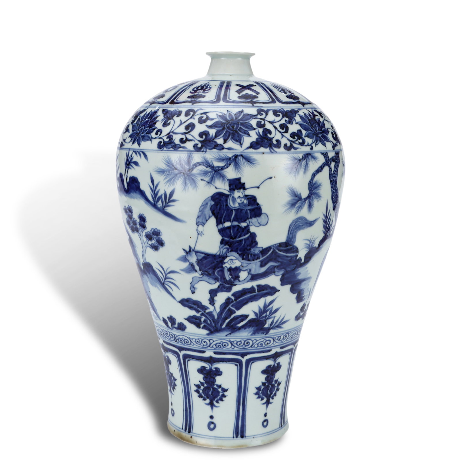 Yuan Dynasty Blue and White Prunus Vase with Figure Story Motifs: Name Yuan Dynasty Blue and White Prunus Vase with Figure Story Motifs Dimensions H:42.5cm D:25cm Description