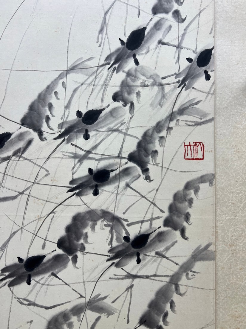 Qi Baishi Shrimp Vertical Scroll - 7