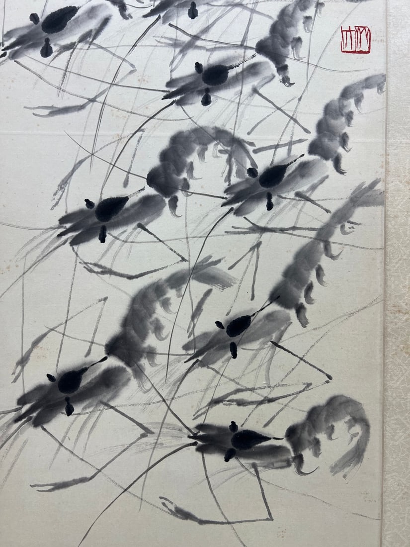 Qi Baishi Shrimp Vertical Scroll - 8