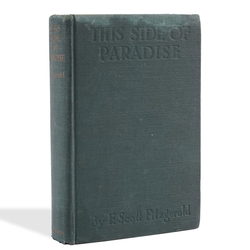 F. SCOTT FITZGERALD, SIGNED "THIS SIDE OF PARADISE": 7 5/8 x 5 3/8 in (19.5 x 13.7 cm) Provenance and Authentication: This collectible has undergone a rigorous forensic evaluation. The signatures were carefully analyzed across multiple criteria,