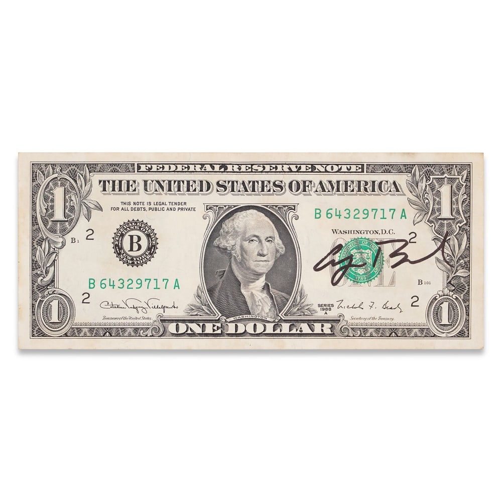 GEORGE H.W. BUSH, SIGNED 1988 SERIES $1 FEDERAL RESERVE NOTE (1 of 2)