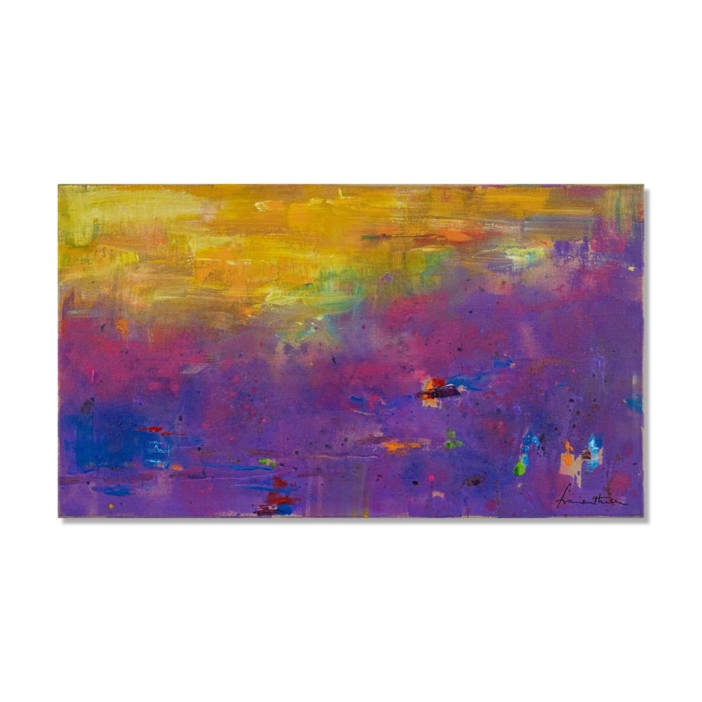 HELEN FRANKENTHALER (1928-2011), ATTRIBUTED TO, ACRYLIC ON CANVAS: Signed (lower right and verso) Image Dimensions: 20 1/8 x 35 5/8 in (51 x 90.5 cm) This painting comes with COA. Helen Frankenthaler remains one of the most influential figures of postwar American