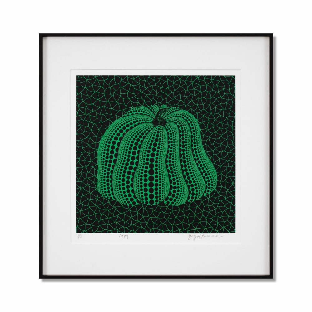 YAYOI KUSAMA (B.1929), SILKSCREEN PRINT: Signed (lower right) Image Dimensions: 13 x 12 5/8 in (33 x 32 cm) Framed Dimensions: 18 1/4 x 17 3/8 in (46.5 x 44 cm) Yayoi Kusama (b. 1929) stands as one of the most iconic and influential female