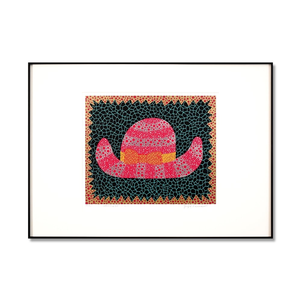 YAYOI KUSAMA (B.1929), SILKSCREEN PRINT: Signed (lower right) Image Dimensions: 18 1/4 x 15 7/8 in (46.5 x 40.5 cm) Framed Dimensions: 33 1/4 x 23 7/8 in (84.5 x 60.5 cm) Yayoi Kusama (b. 1929) stands as one of the most iconic and