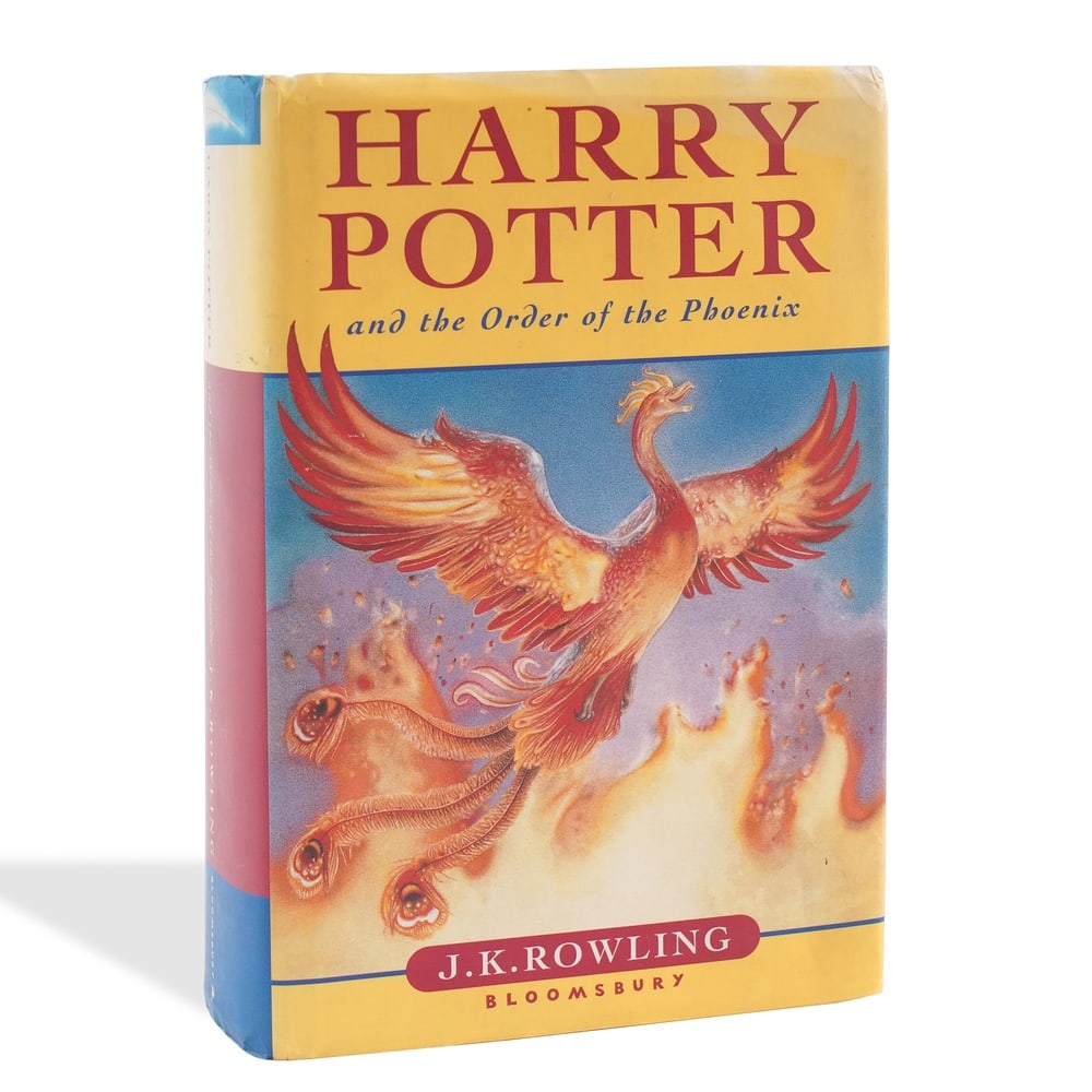 J. K. ROWLING, SIGNED "HARRY POTTER AND THE ORDER OF THE PHOENIX" FIRST EDITION: 8 1/8 x 5 3/8 in (20.5 x 13.5 cm) Few literary franchises in modern publishing history possess the worldwide influence and cultural impact of the Harry Potter series. By the publication of Harry