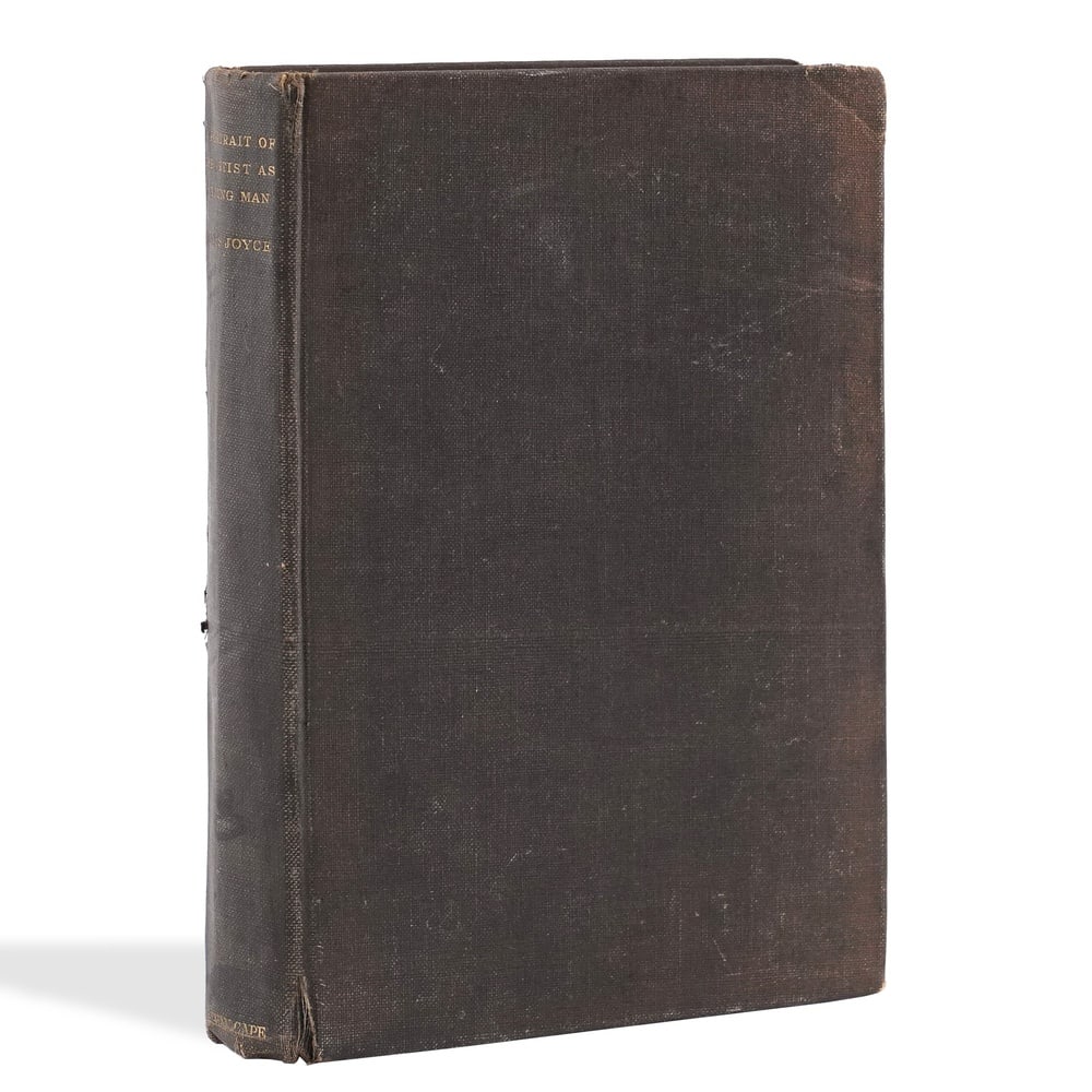 JAMES JOYCE, SIGNED "A PORTRAIT OF THE ARTIST AS A YOUNG MAN" (EARLY EDITION): 7 1/2 x 5 1/4 in (19.2 x 13.3 cm) Provenance and Authentication: This collectible has undergone a rigorous forensic evaluation. The signatures were carefully analyzed across multiple criteria,