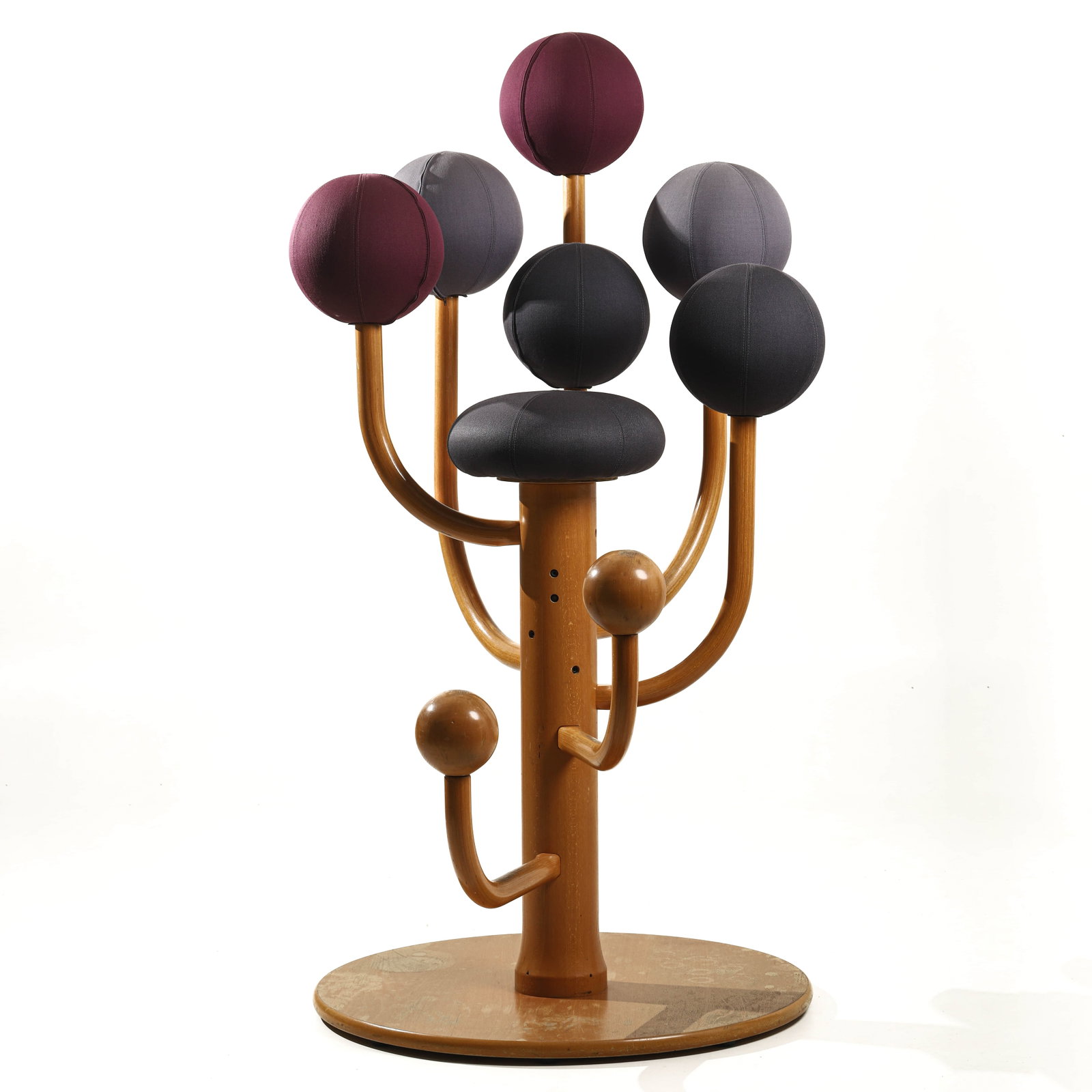 POSTMODERN SCULPTURAL COAT STAND WITH MULTICOLORED SPHERE ACCENTS (1 of 6)