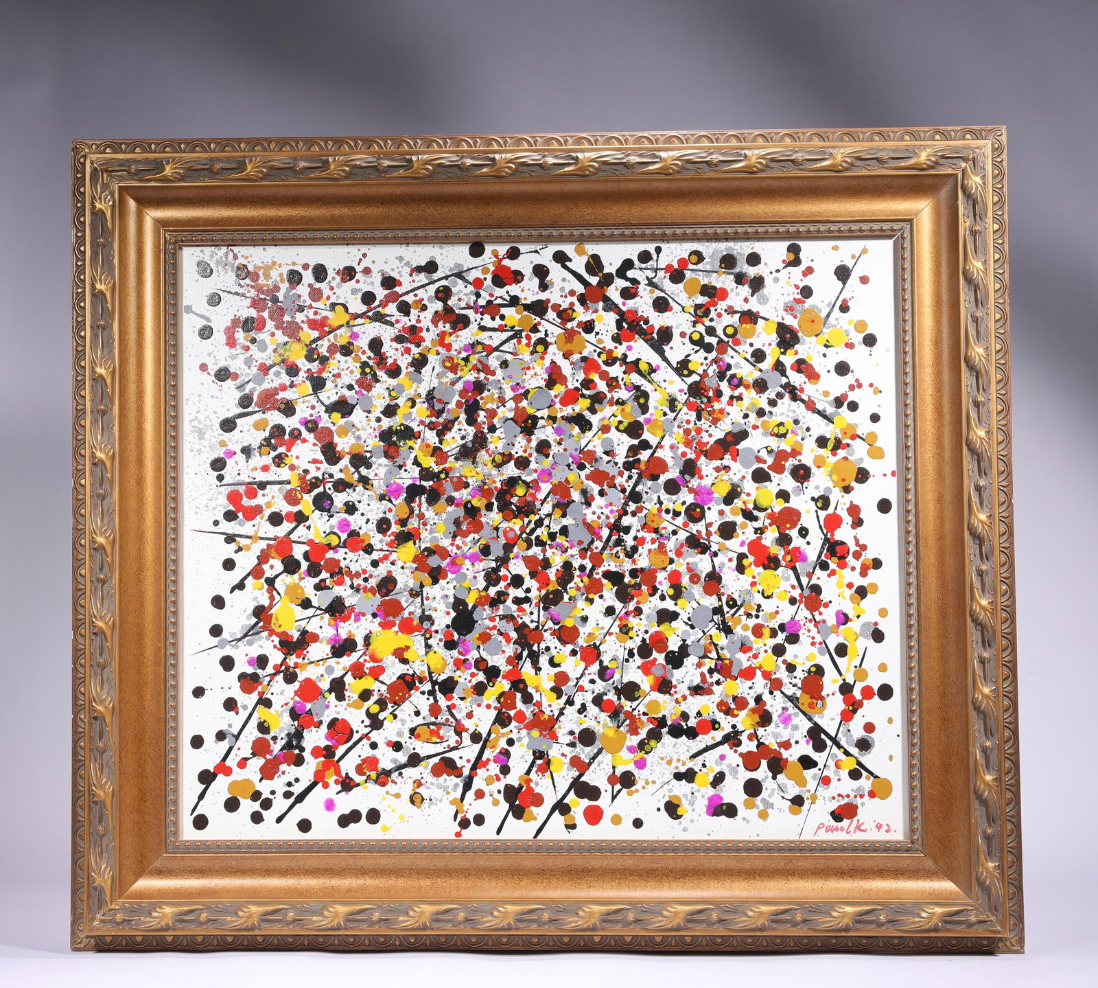 PAUL JACKSON POLLOCK (1912-1956), ATTRIBUTED TO FINE OIL PAINTINGS: H: 54cmW: 64cm H: 71cmW: 80cm