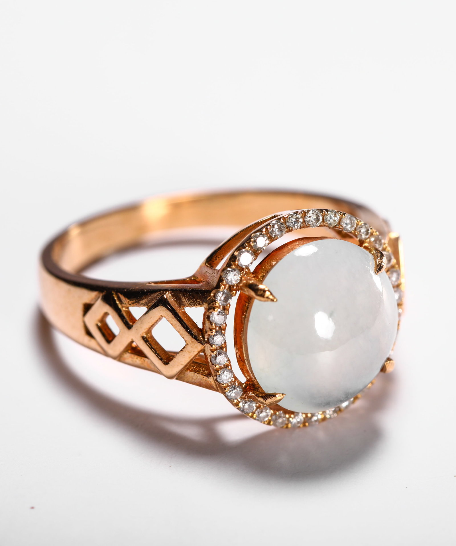 18K GOLD ICE-TYPE JADE RING - 3